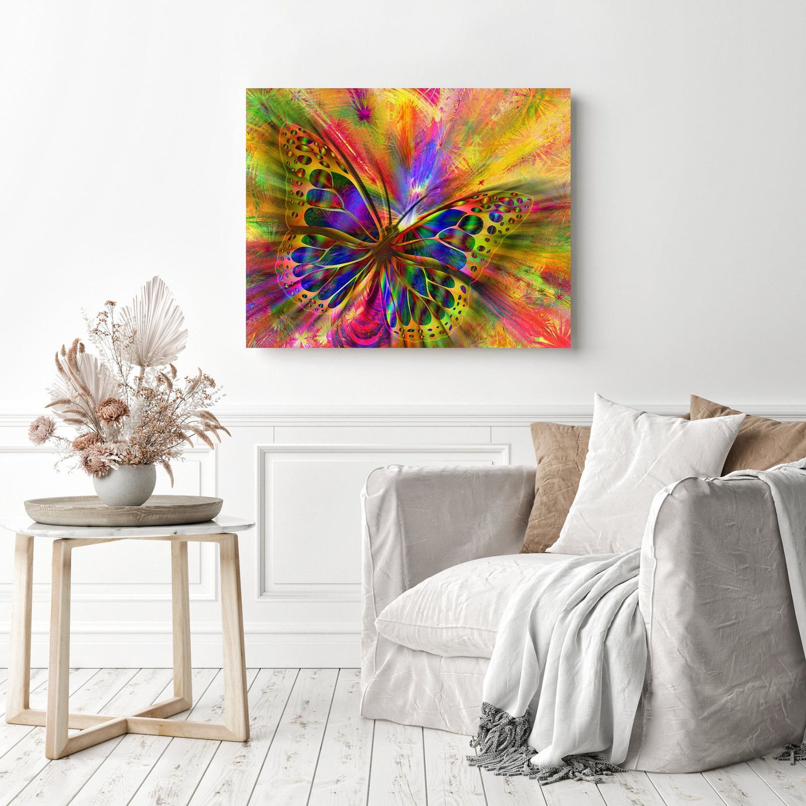 Butterfly Color Trip | Diamond Painting Displayed as Home Decor