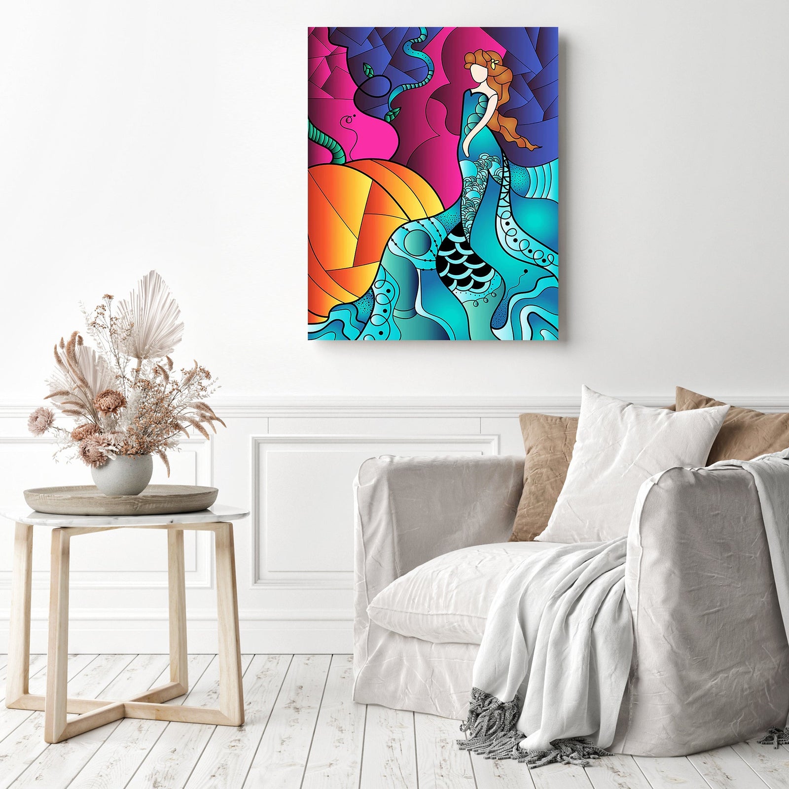 Princess Swirls | Diamond Painting Displayed as Home Decor