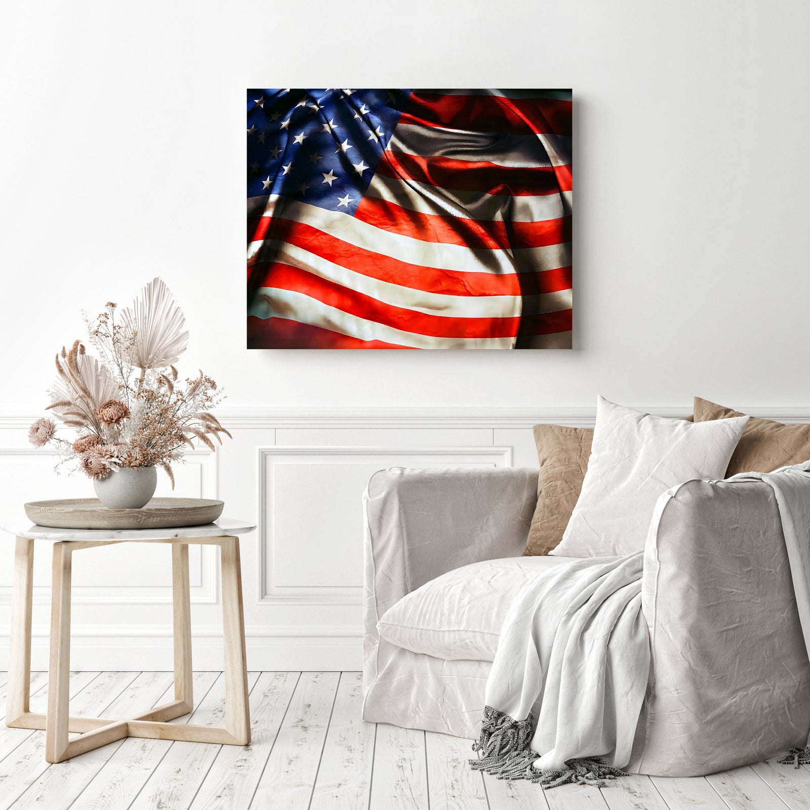 American Flag | Diamond Painting Displayed as Home Decor