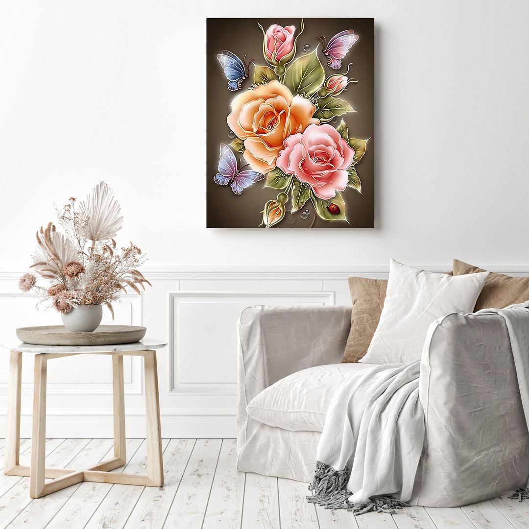 Butterfly on Rose | Diamond Painting