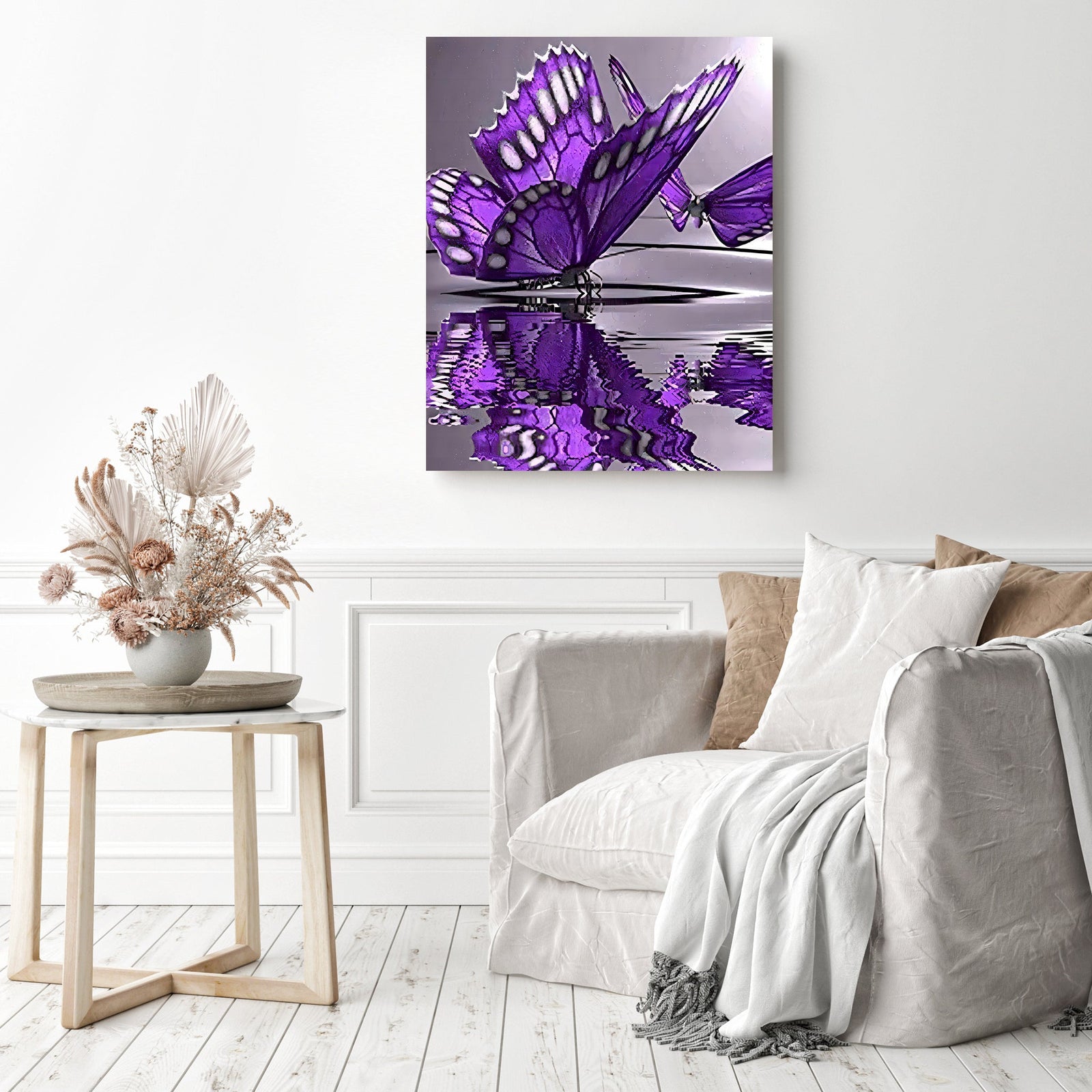 Butterfly Reflections | Diamond Painting Displayed as Home Decor