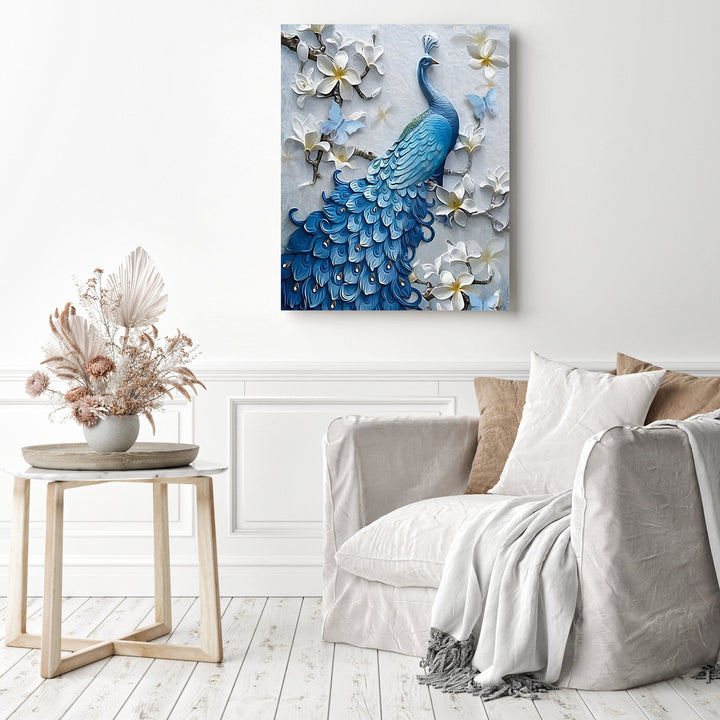 Blue Peacock Flower | Diamond Painting