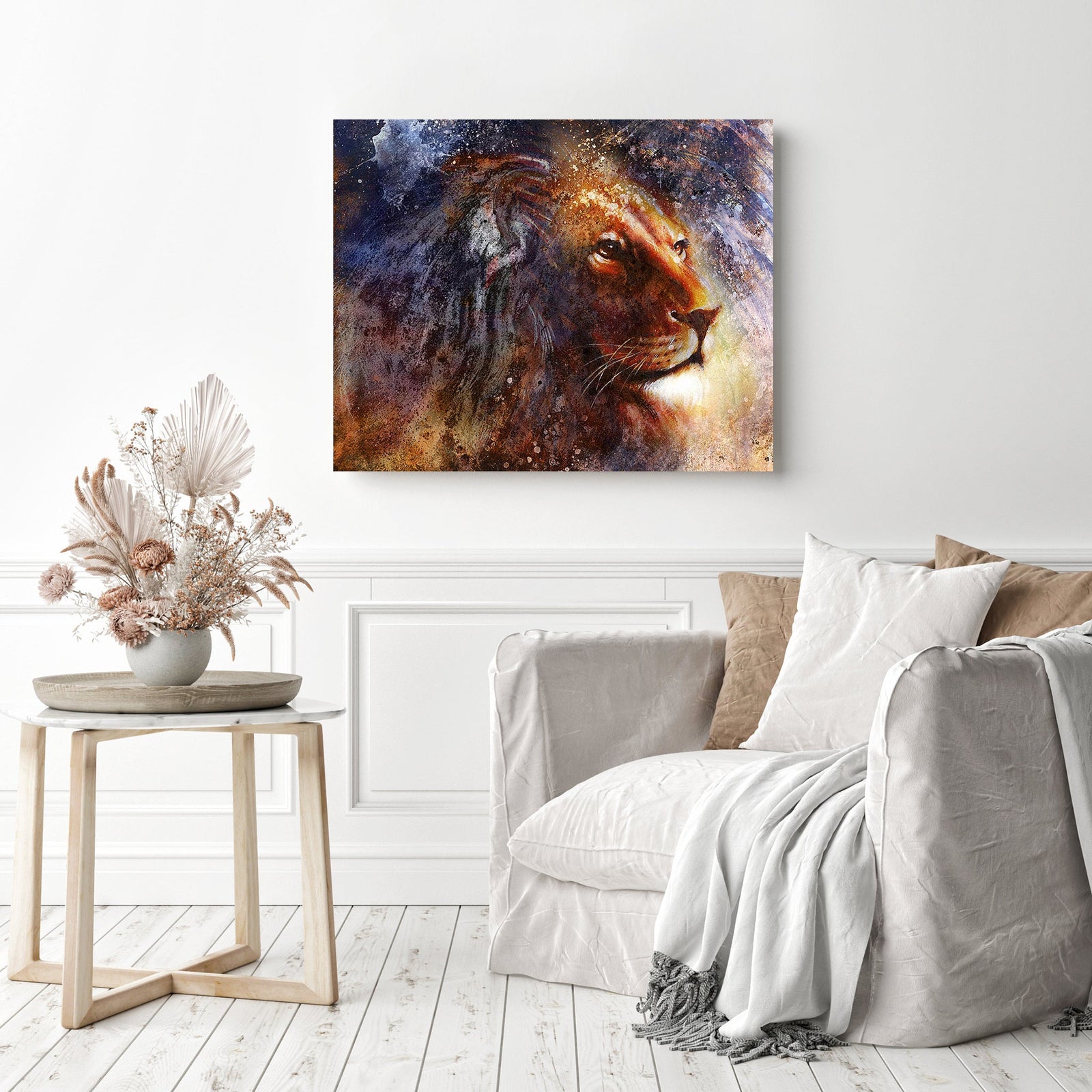 Glory Lion | Diamond Painting Displayed as Home Decor