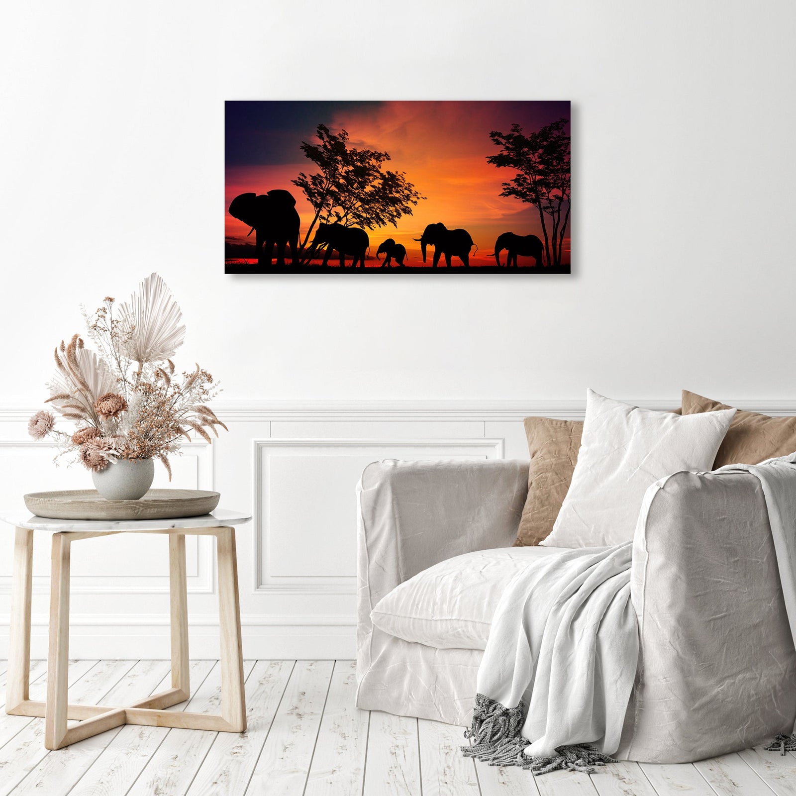 Africa elephant | Diamond Painting Displayed as Home Decor