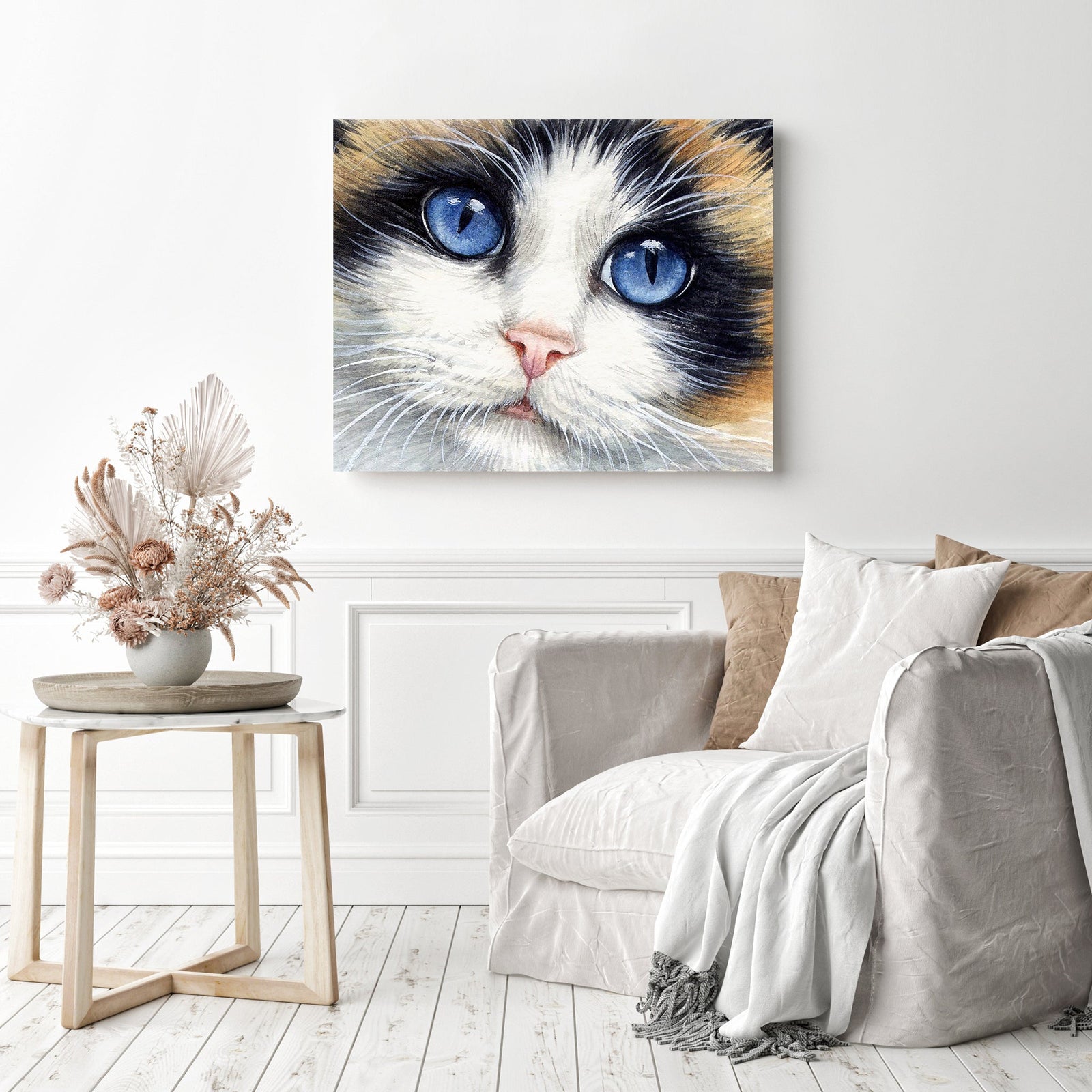 Blue eyes | Diamond Painting Displayed as Home Decor