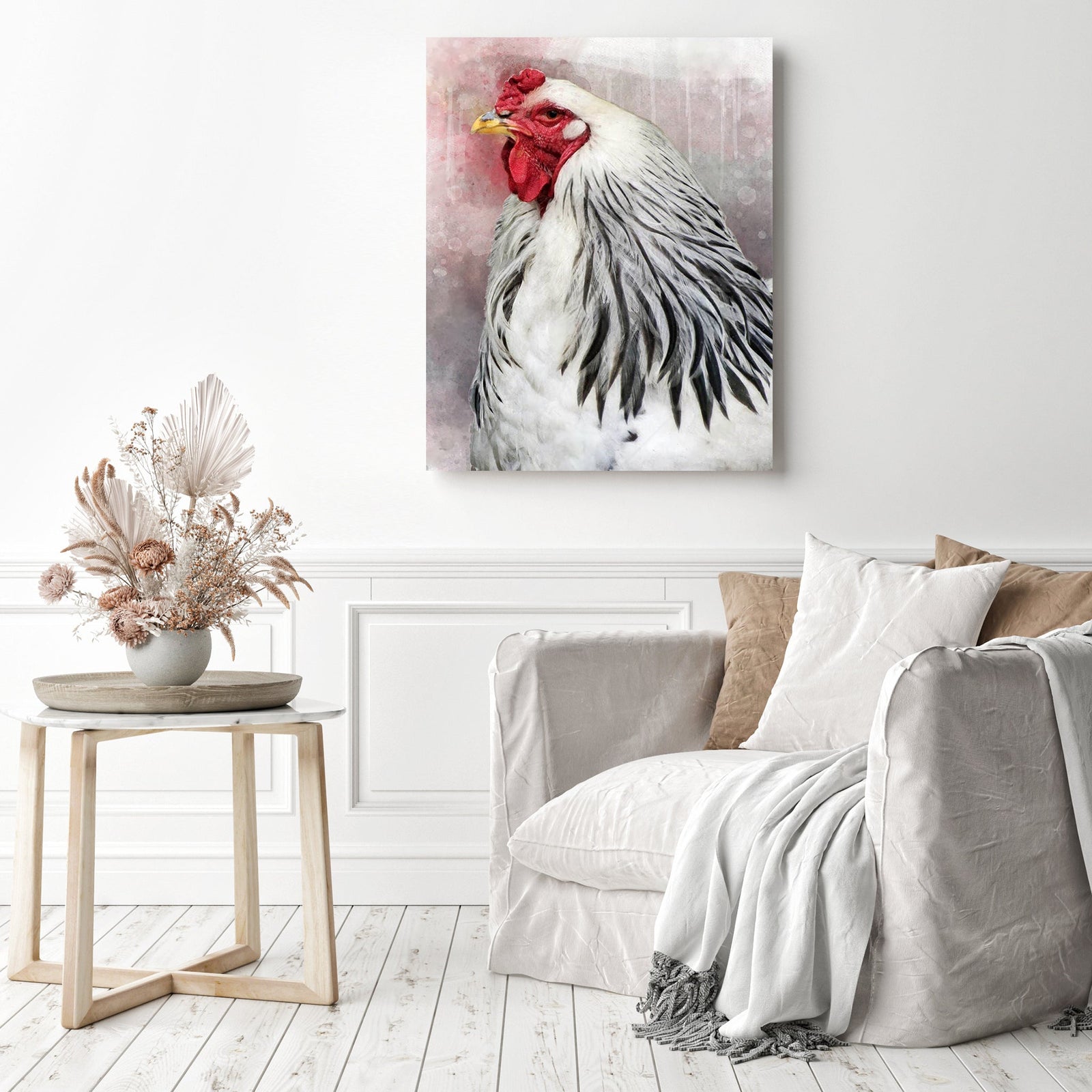 Brahma Rooster | Diamond Painting Displayed as Home Decor