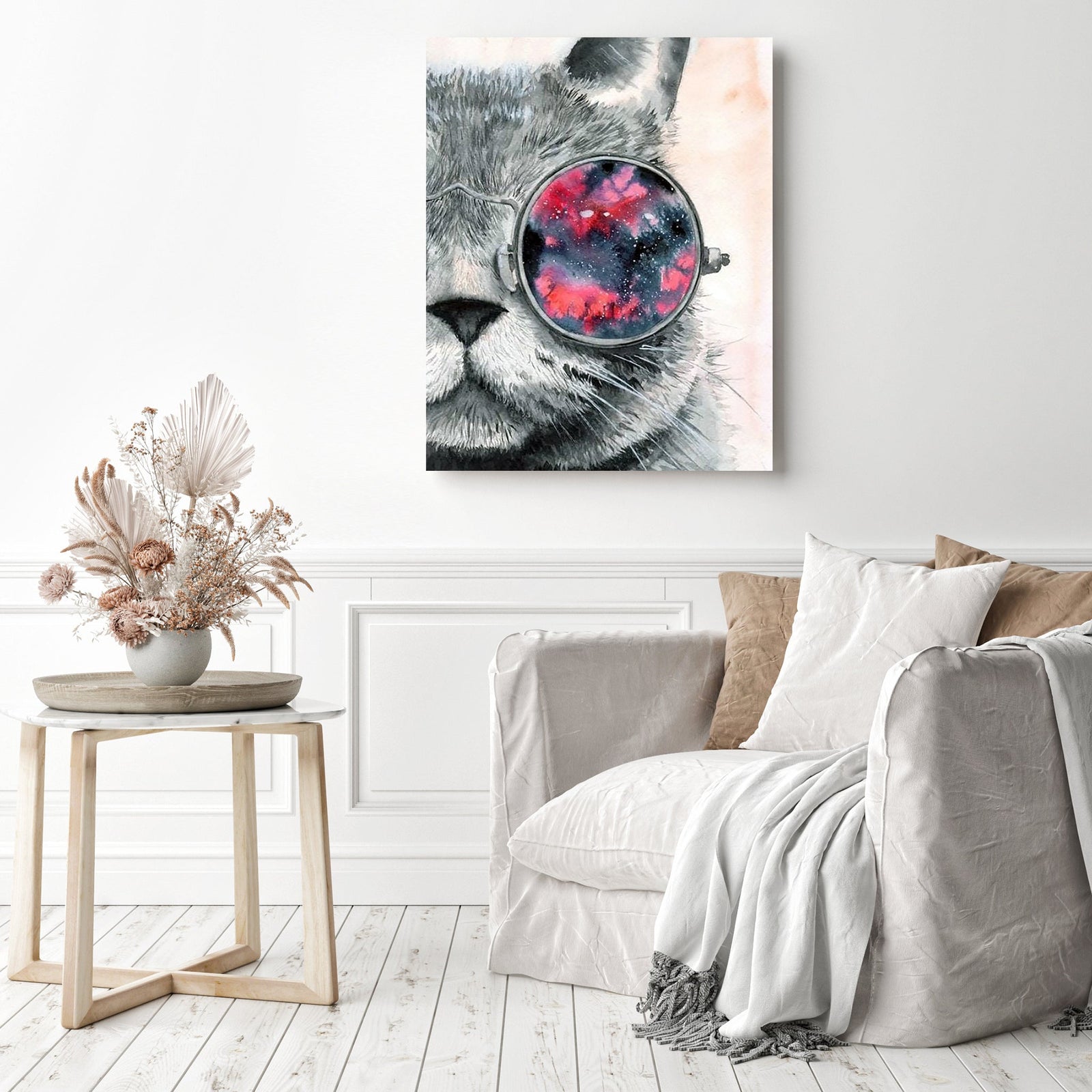 Cool Cat | Diamond Painting Displayed as Home Decor