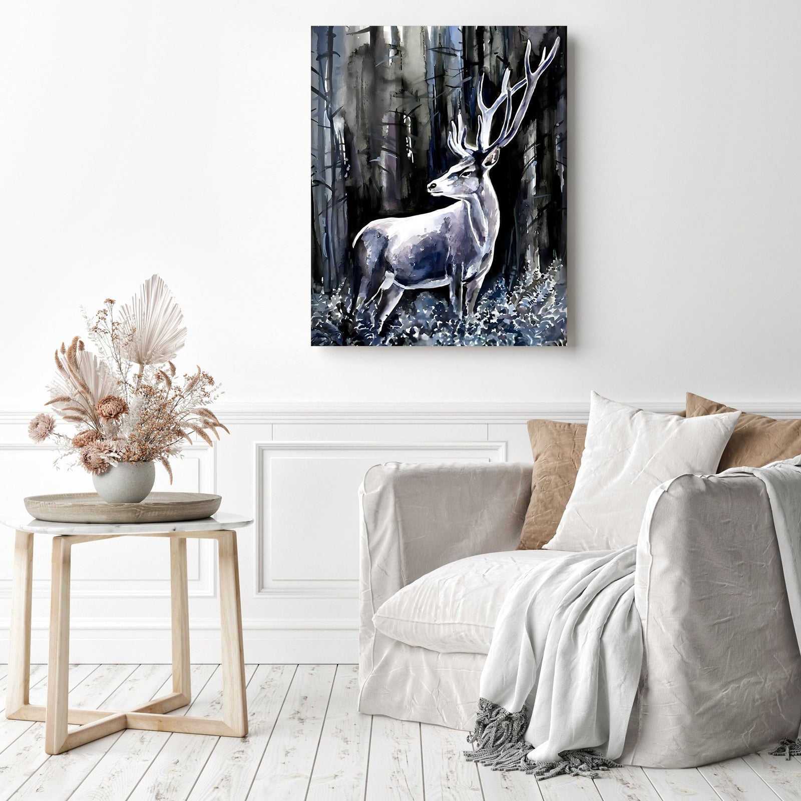 Gray Buck | Diamond Painting Displayed as Home Decor