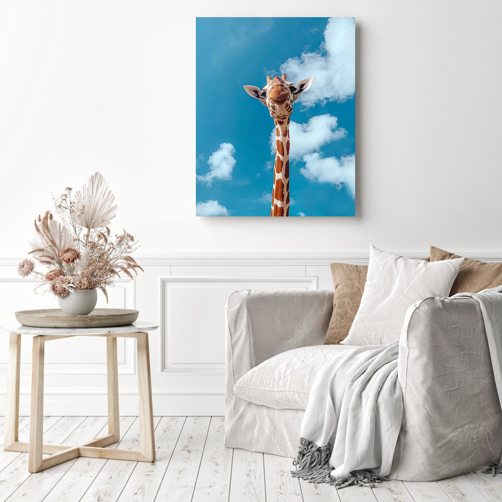 Lovely Smile from this adorable Giraffe | Diamond Painting Displayed as Home Decor