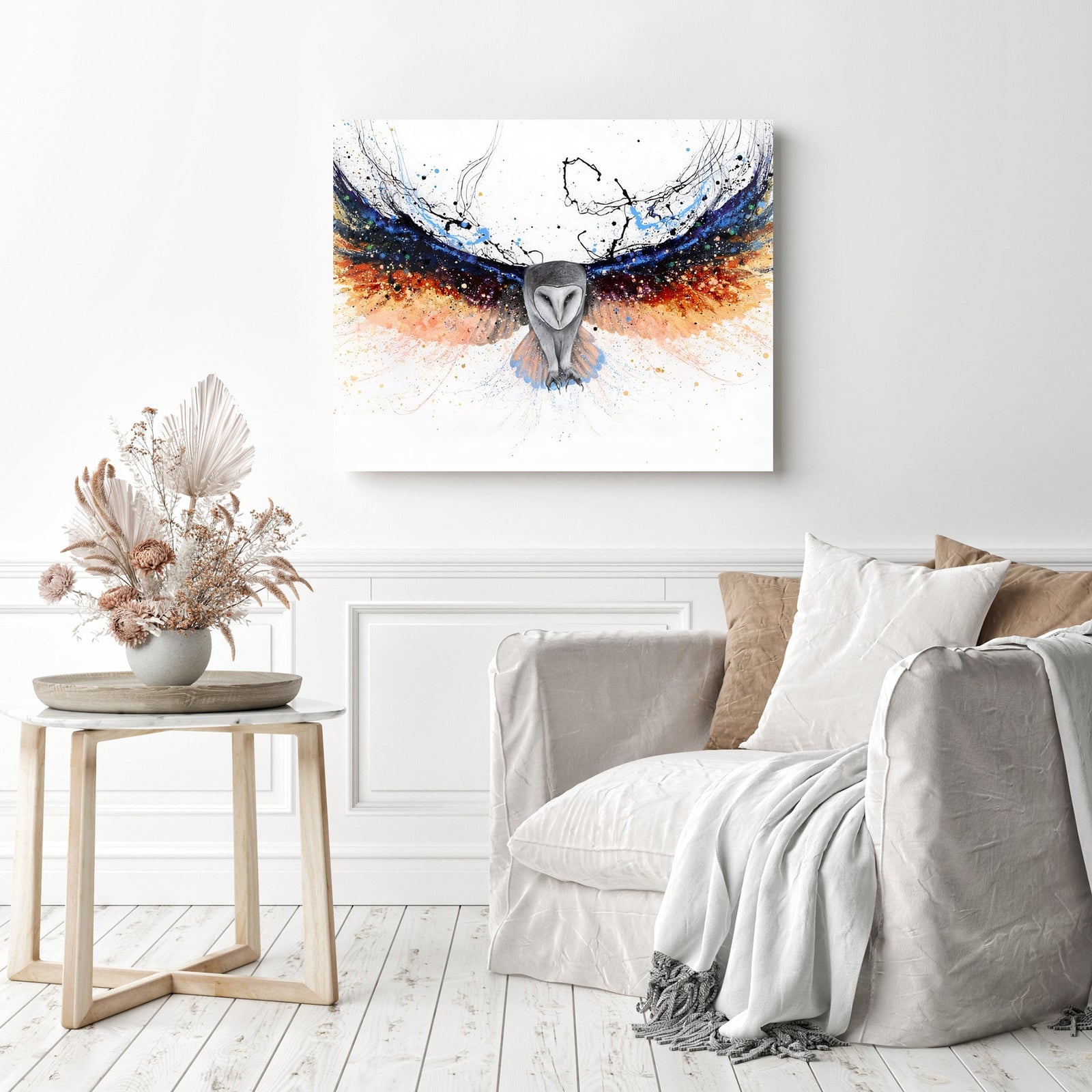 Omnipotent Owl | Diamond Painting Displayed as Home Decor