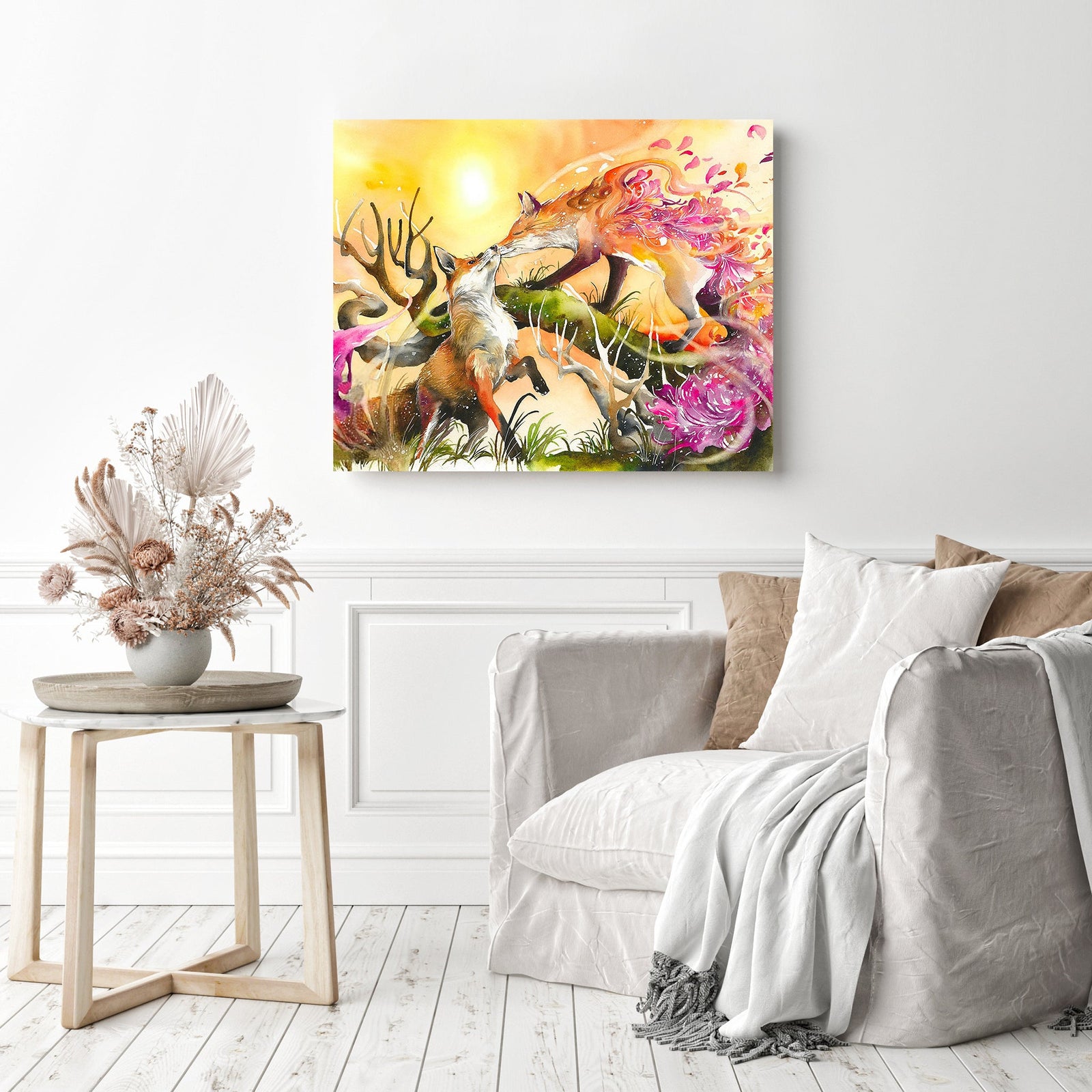 Colorful Fox | Diamond Painting Displayed as Home Decor