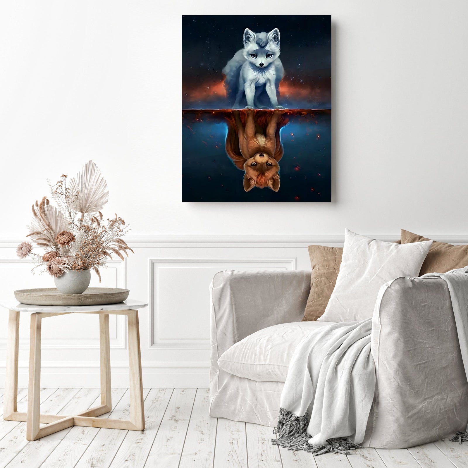 Fox Reflections | Diamond Painting Displayed as Home Decor