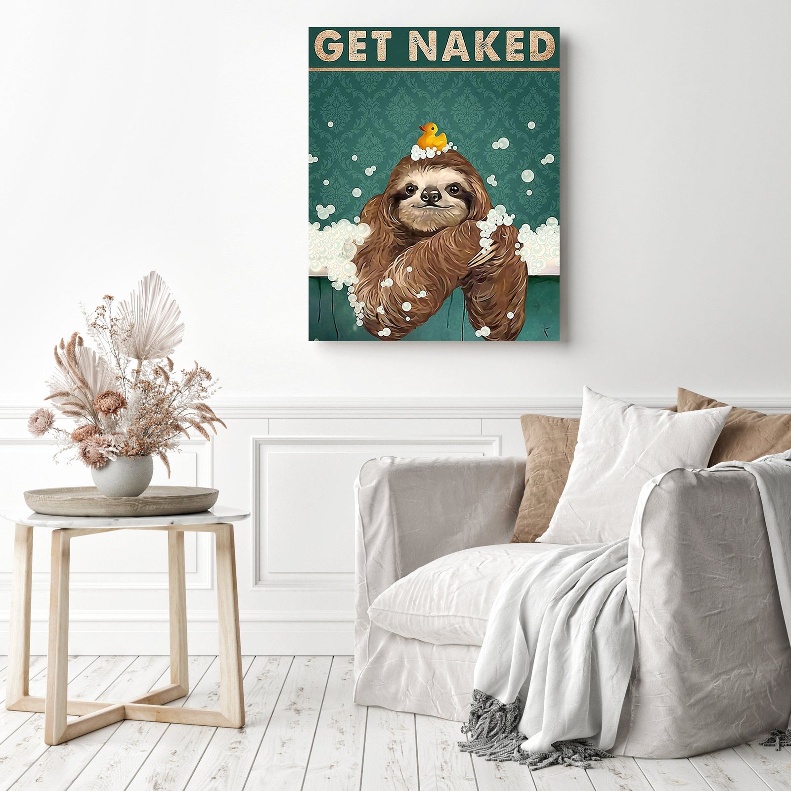 Sloth | Diamond Painting Displayed as Home Decor