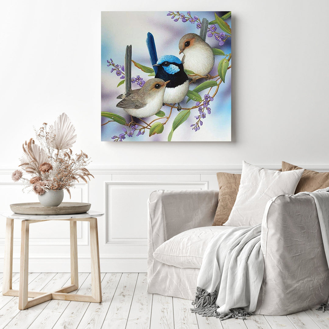 Wrens & Hardenbergia | Diamond Painting