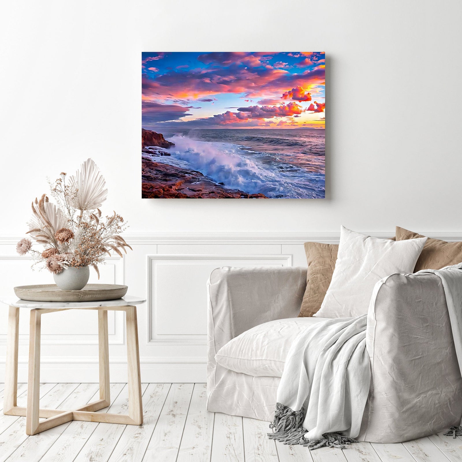 Stormy Sea | Diamond Painting Displayed as Home Decor