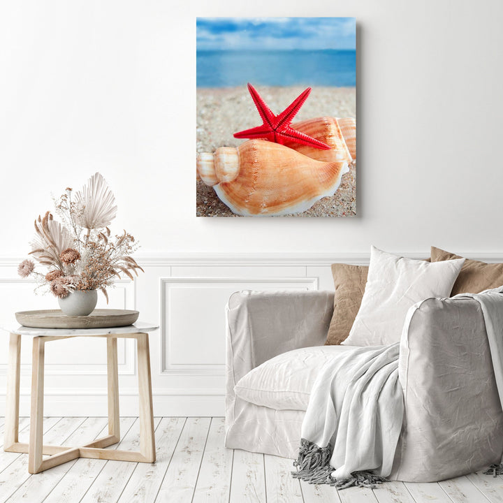 Shells and Starfish on Beach | Diamond Painting