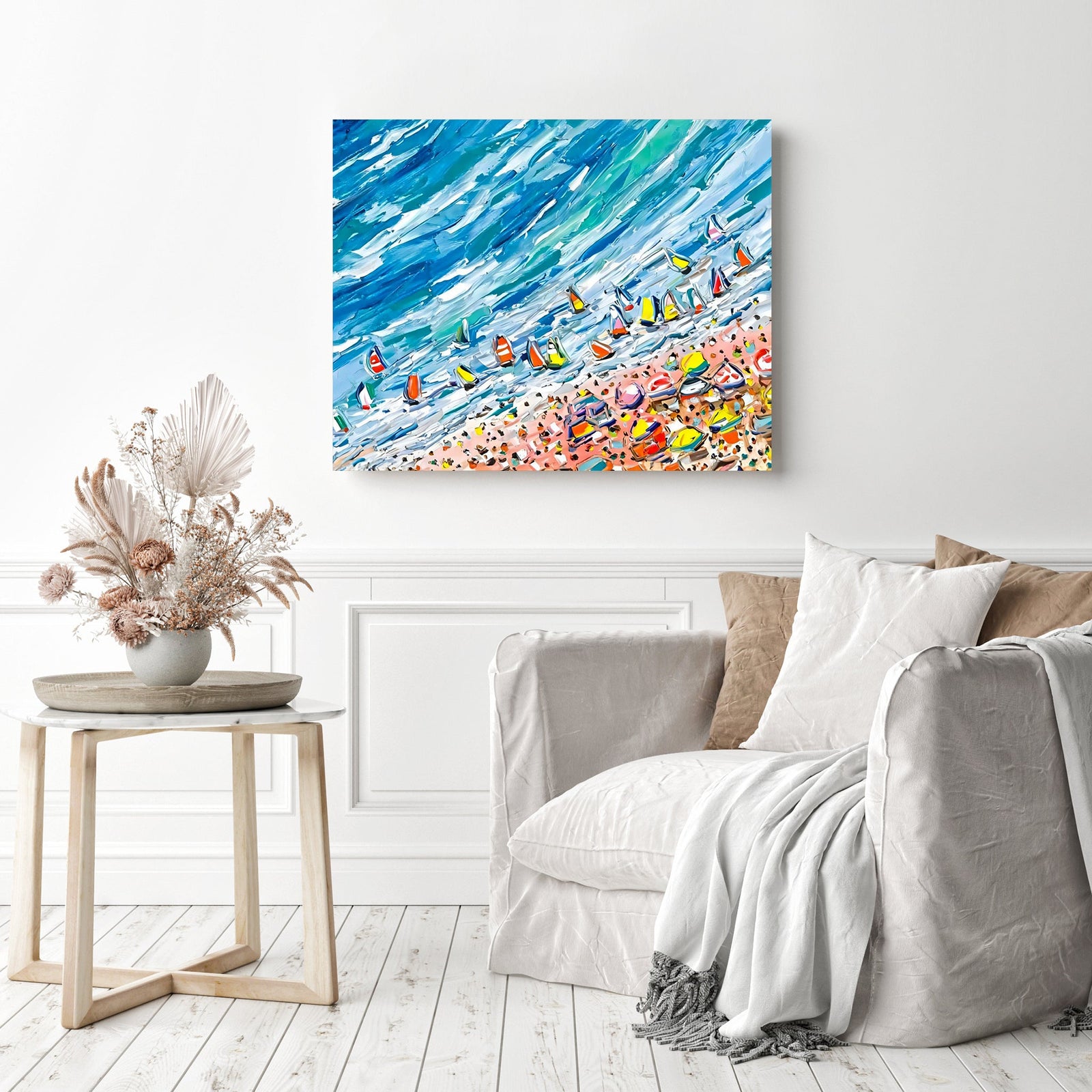 Bacolet Beach | Diamond Painting Displayed as Home Decor