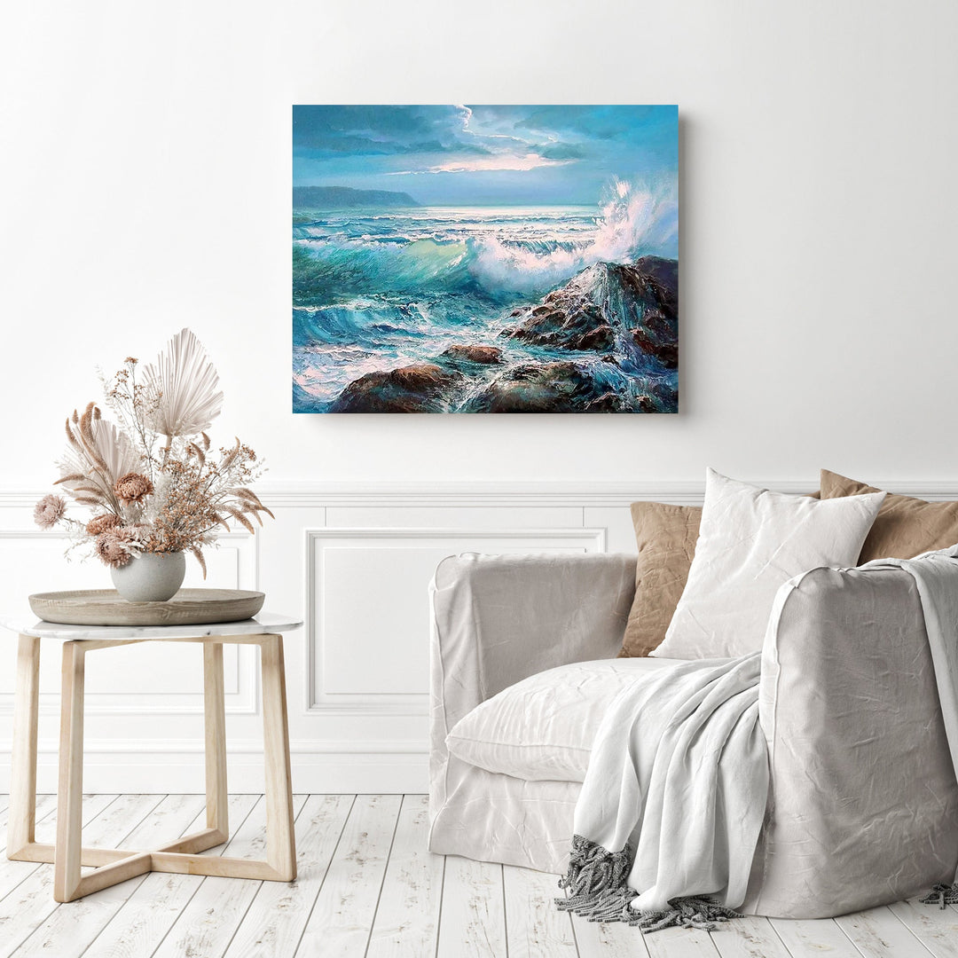 Waves Crashing on Rocks | Diamond Painting