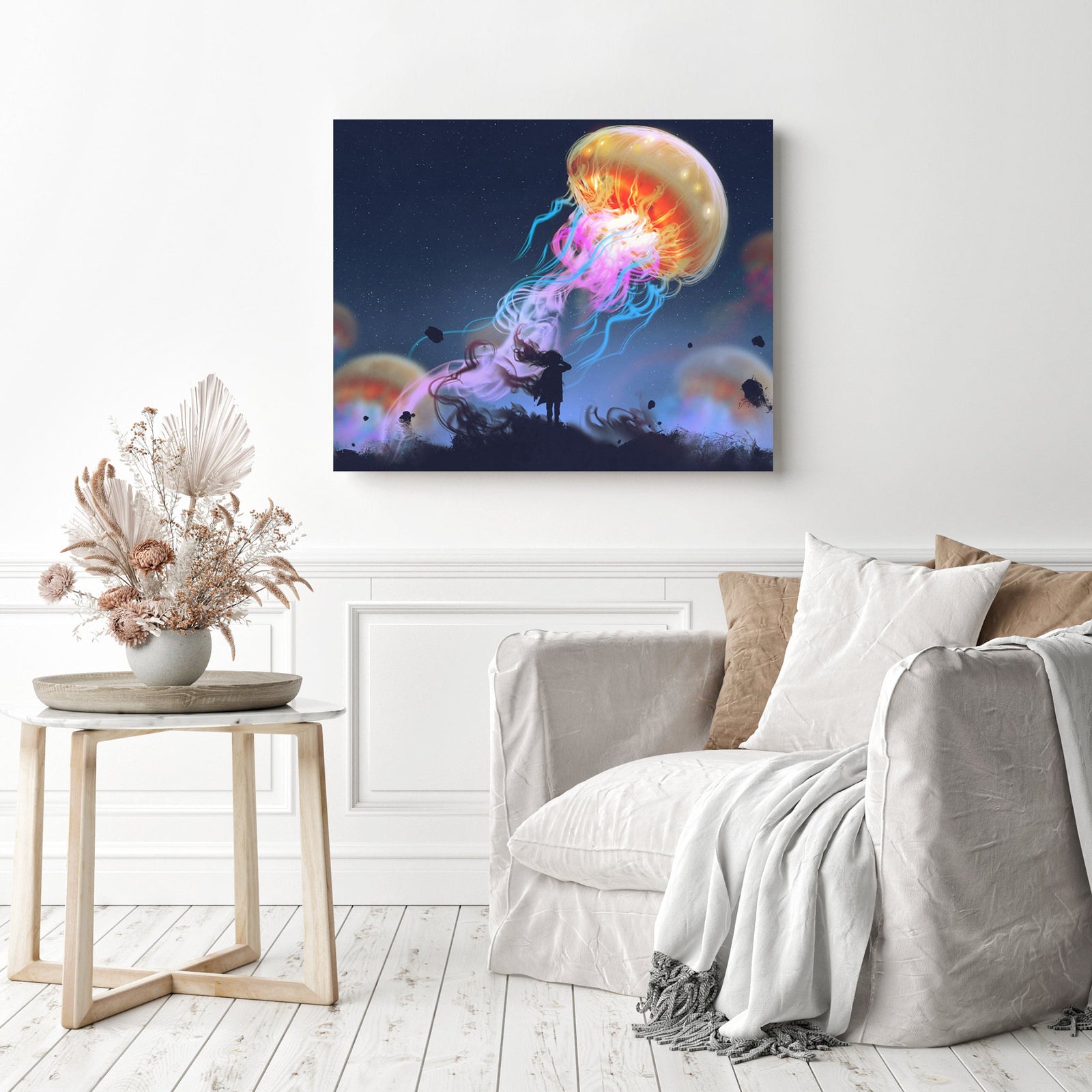 Giant Jellyfish | Diamond Painting Displayed as Home Decor