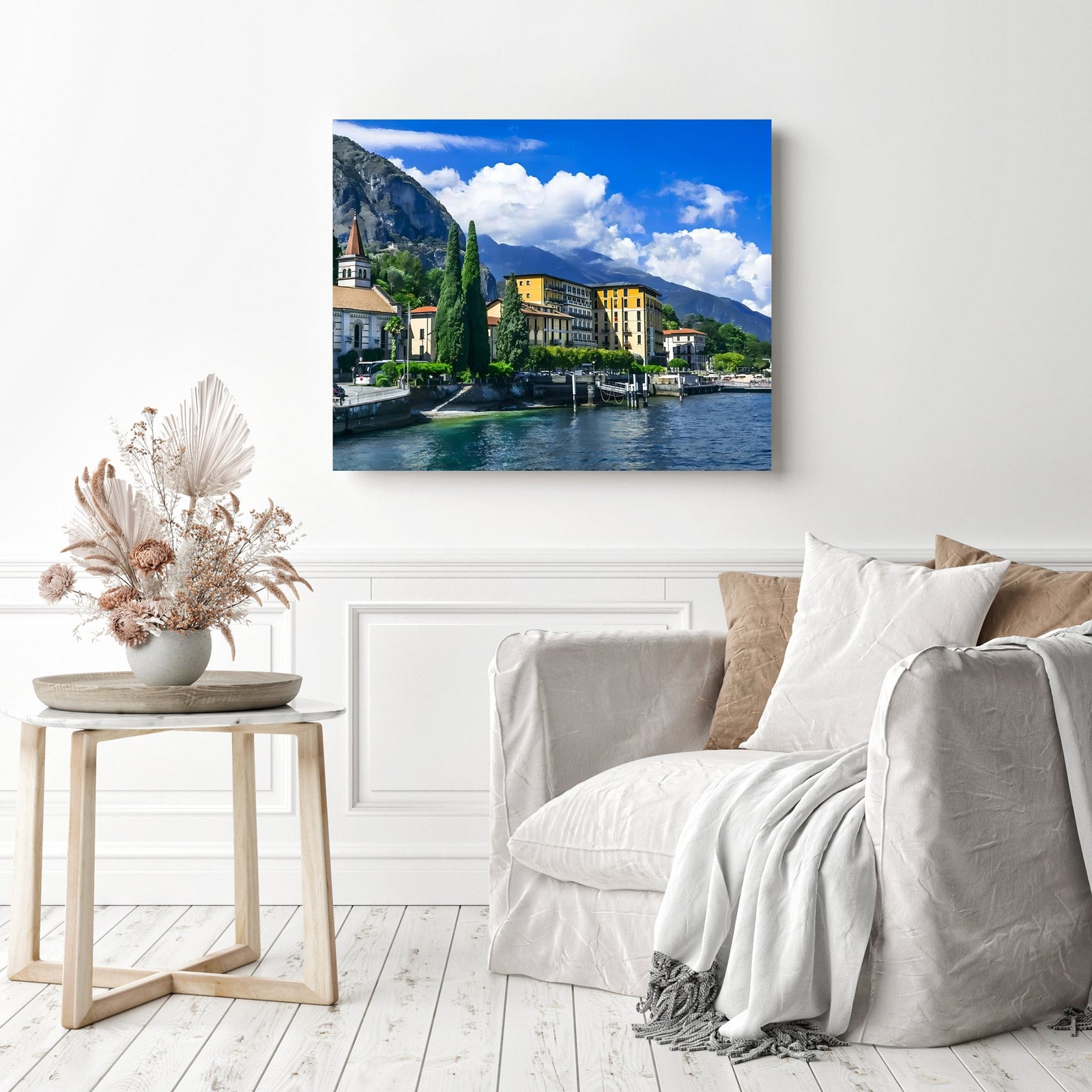 Lago di Como Italy | Diamond Painting Displayed as Home Decor