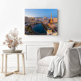 Las Vegas Skyline | Diamond Painting Displayed as Home Decor