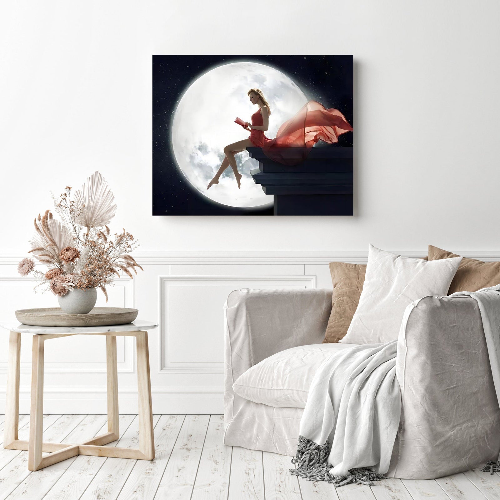 Moon Dreamer | Diamond Painting Displayed as Home Decor