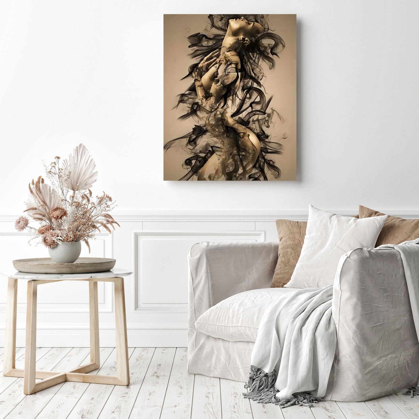 The Smoke Nude Collection 01 | Diamond Painting Displayed as Home Decor