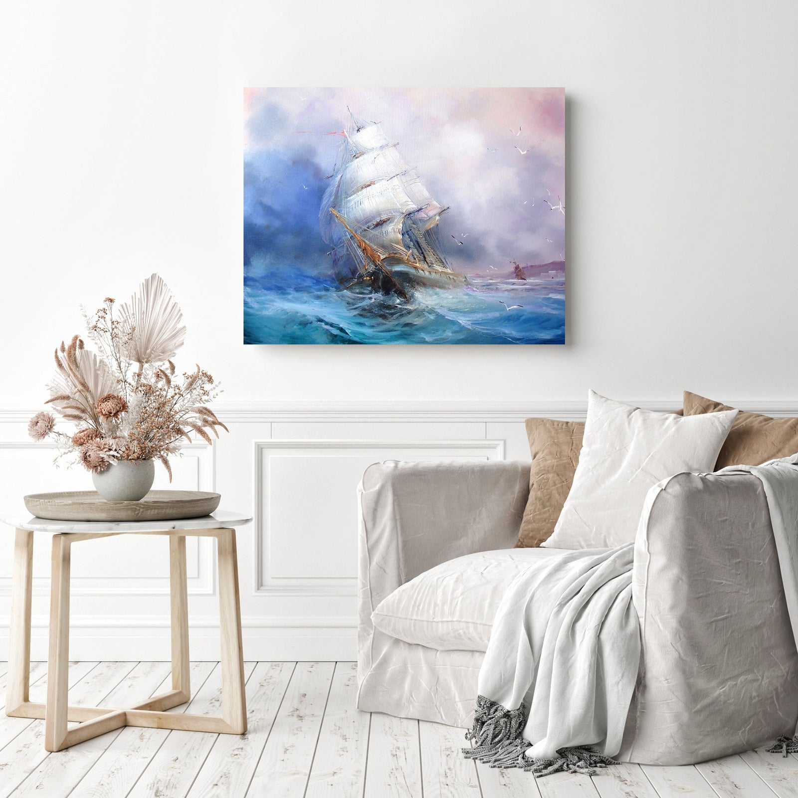 Trading Ship | Diamond Painting Displayed as Home Decor