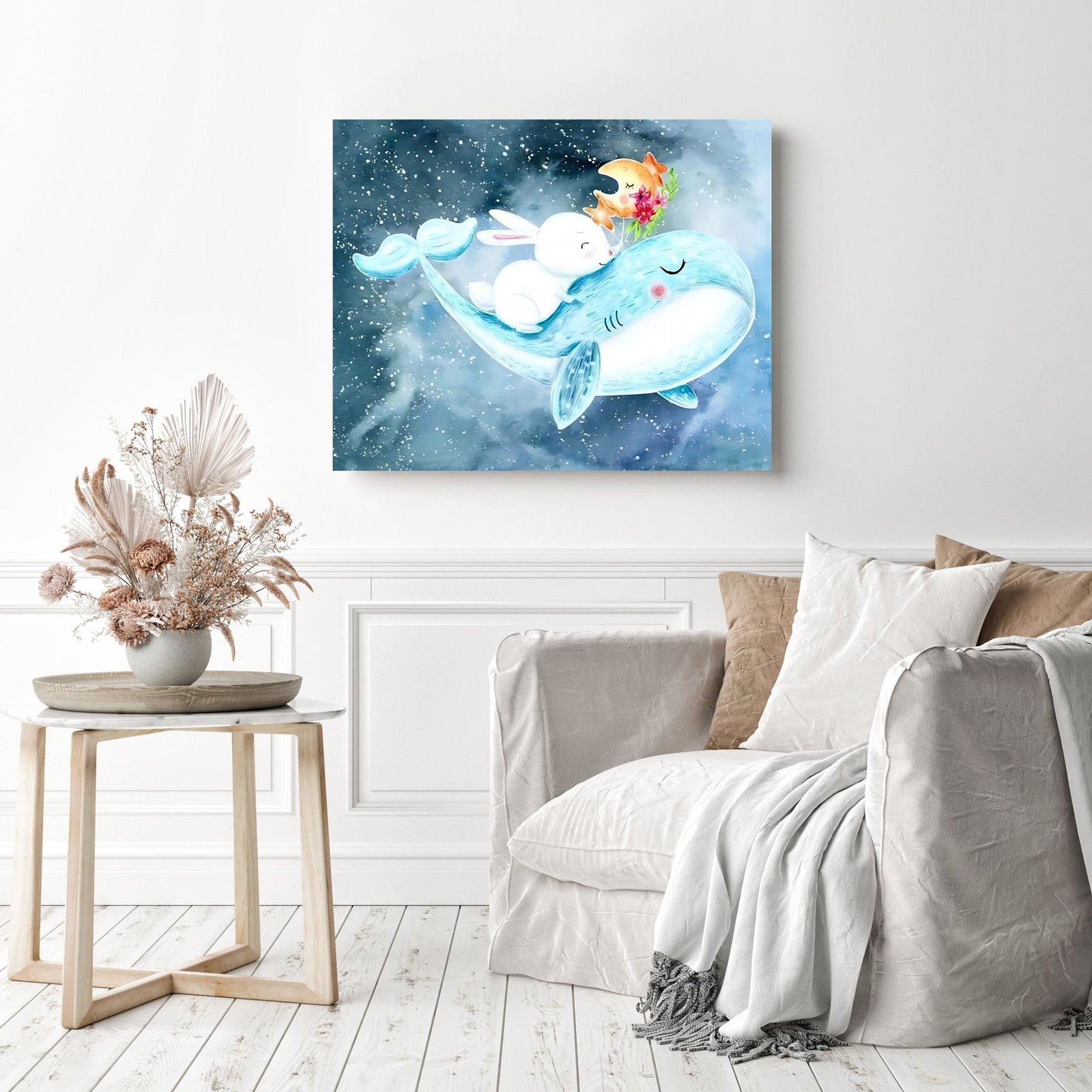 Baby Beluga | Diamond Painting Displayed as Home Decor