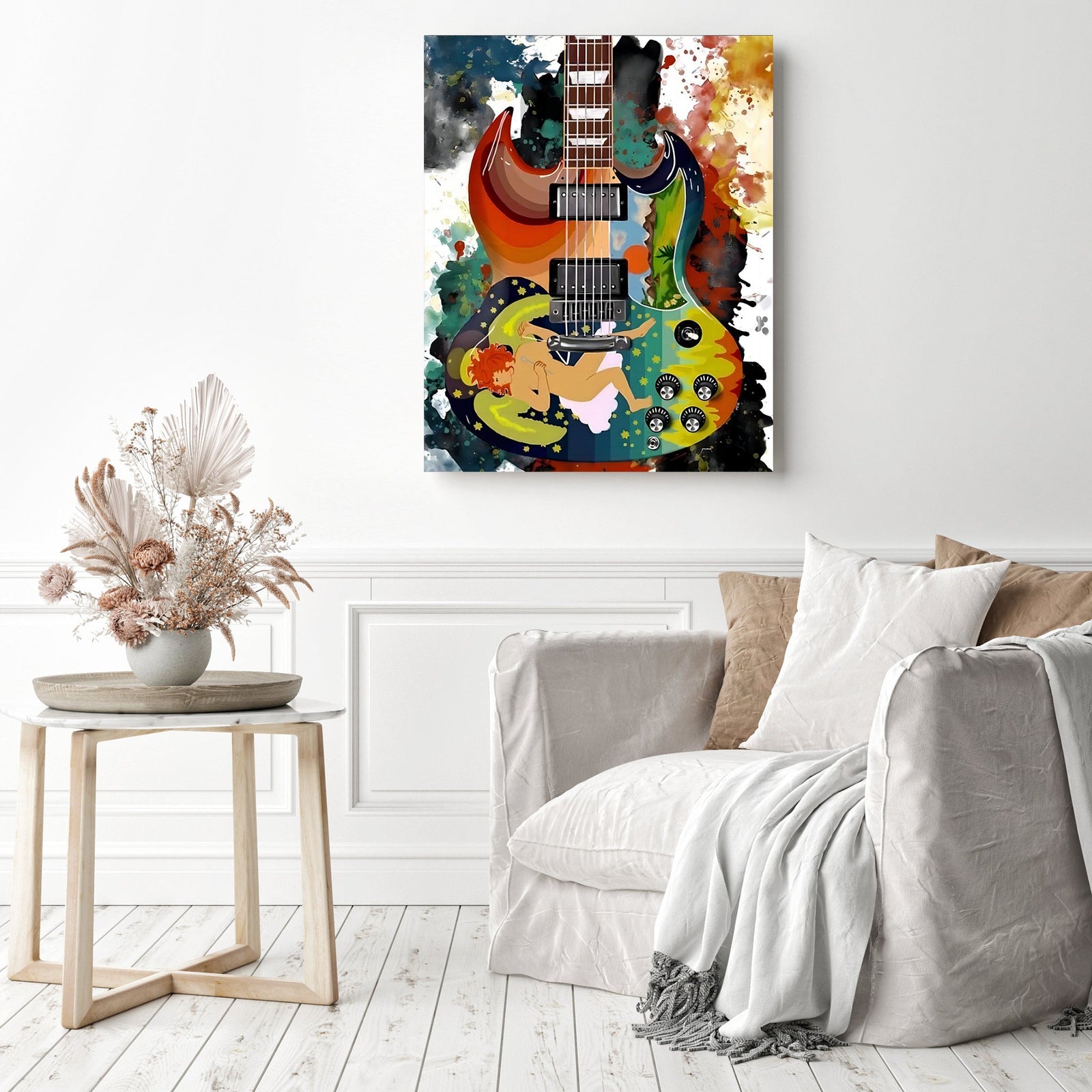 Eric Clapton's Solid Guitar | Diamond Painting Displayed as Home Decor