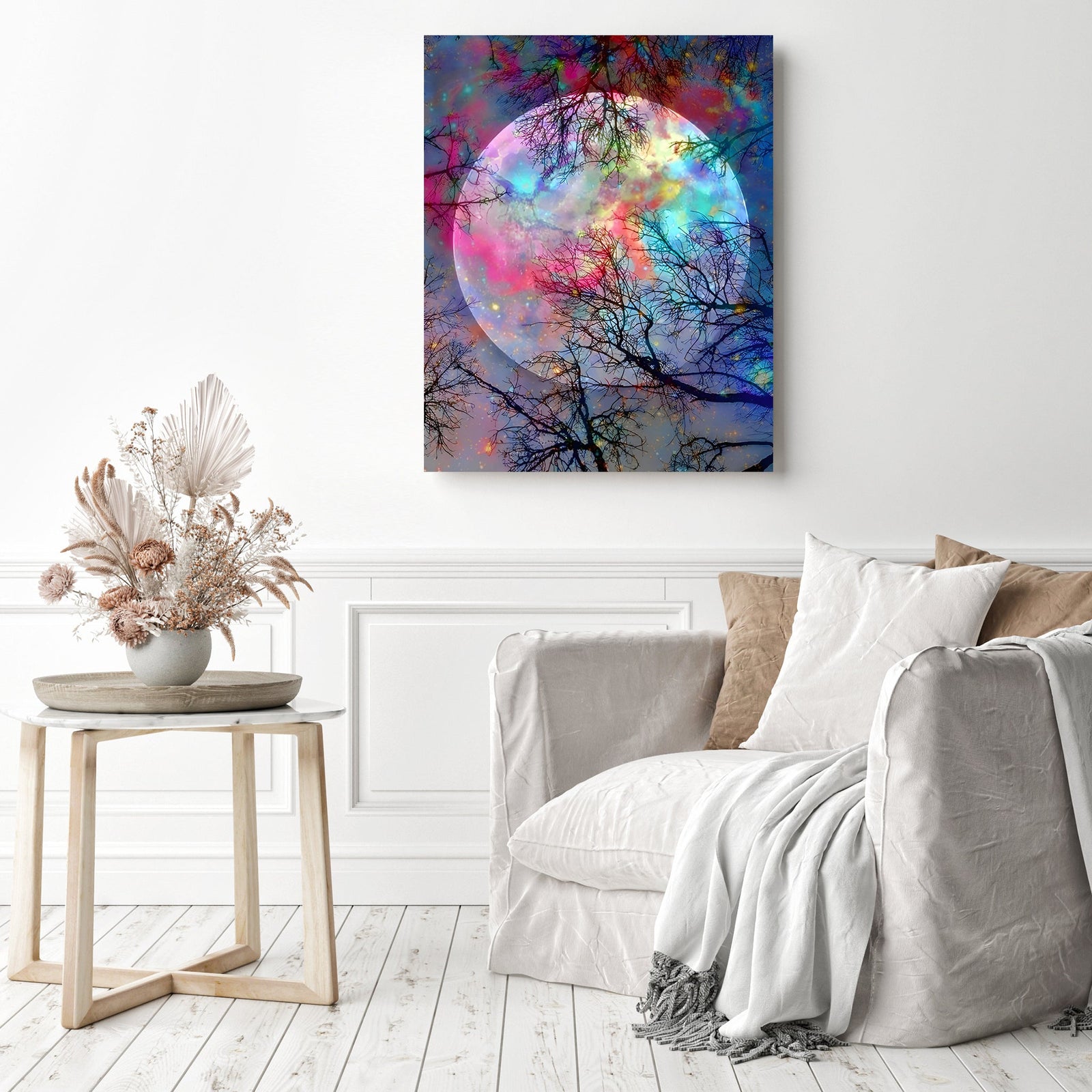 Moon Of Colours | Diamond Painting Displayed as Home Decor