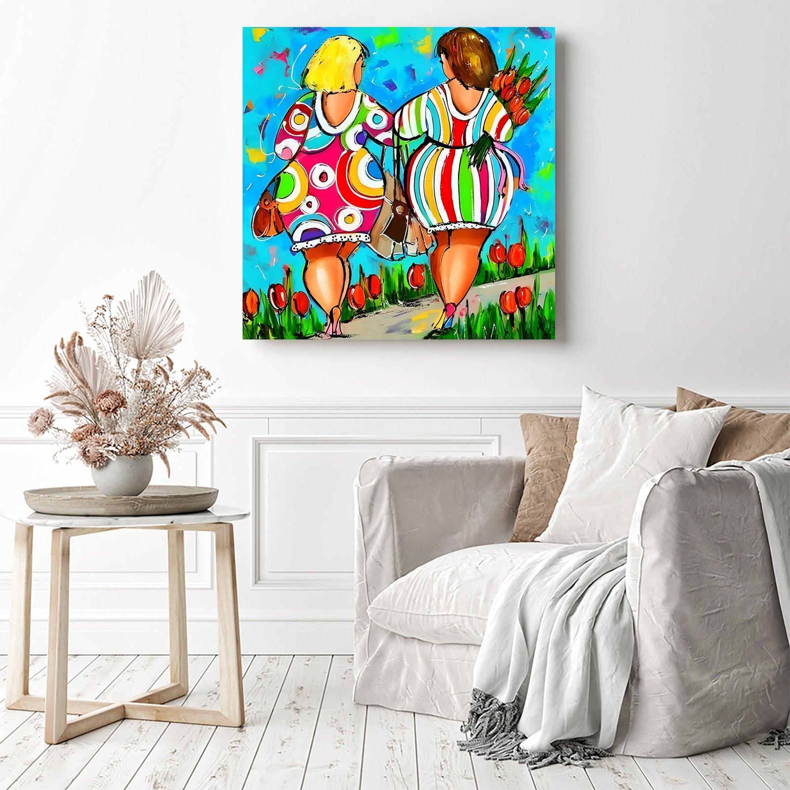 Fat Lady Happy | Diamond Painting Displayed as Home Decor