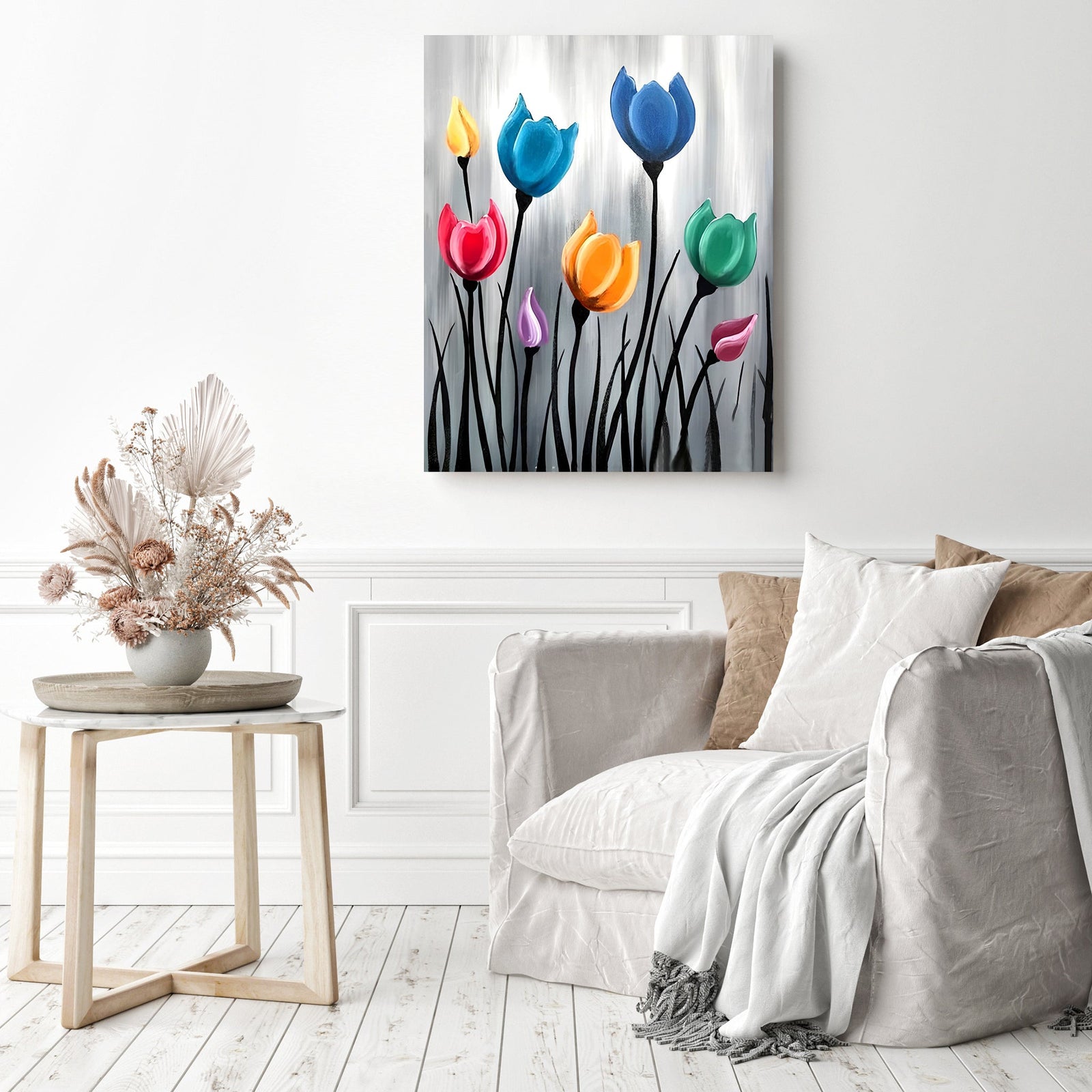 Tulips | Diamond Painting Displayed as Home Decor