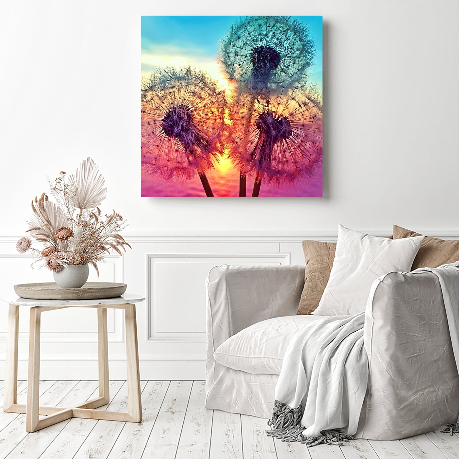 Dandelion Plant | Diamond Painting Displayed as Home Decor