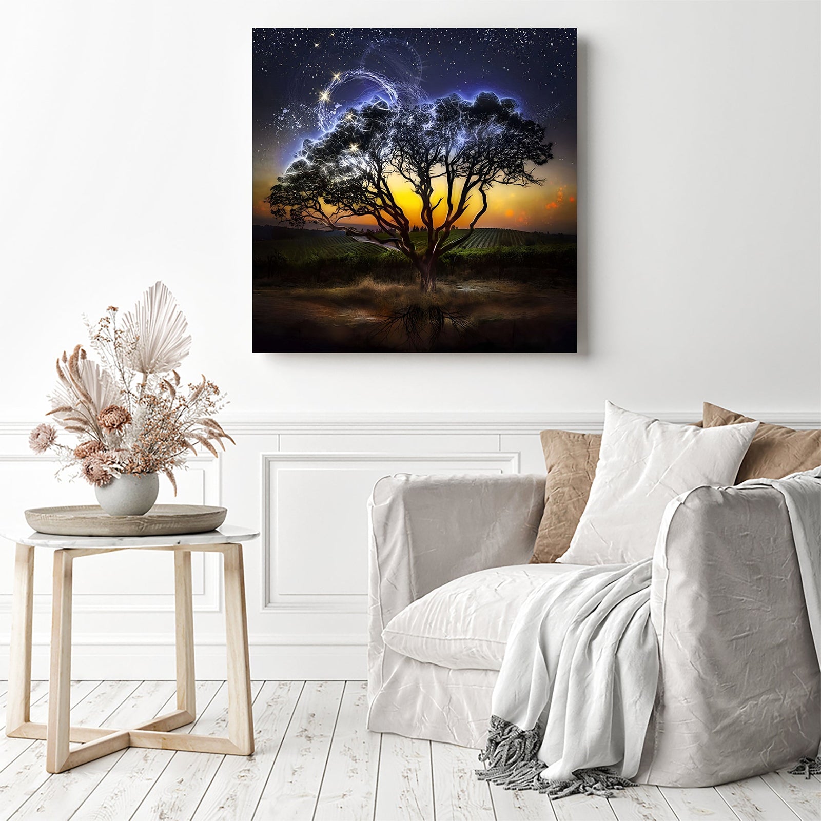 Cartoon Fantasy Tree | Diamond Painting Displayed as Home Decor