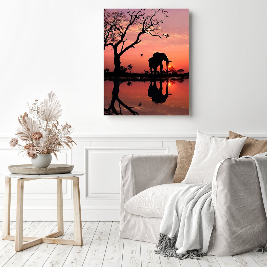 Sunset Landscape Elephant | Diamond Painting