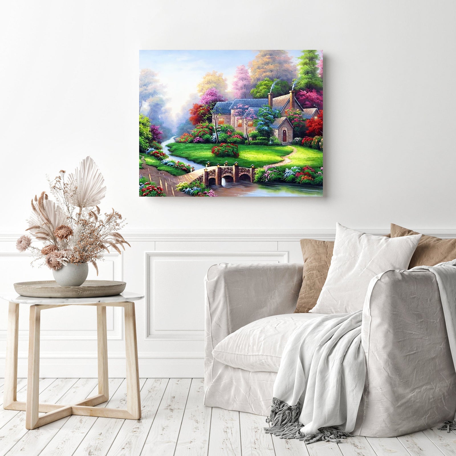 Spring Village Decor House | Diamond Painting Displayed as Home Decor