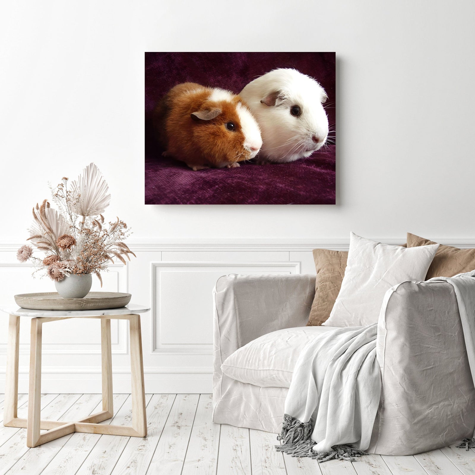 Guinea Pigs | Diamond Painting Displayed as Home Decor