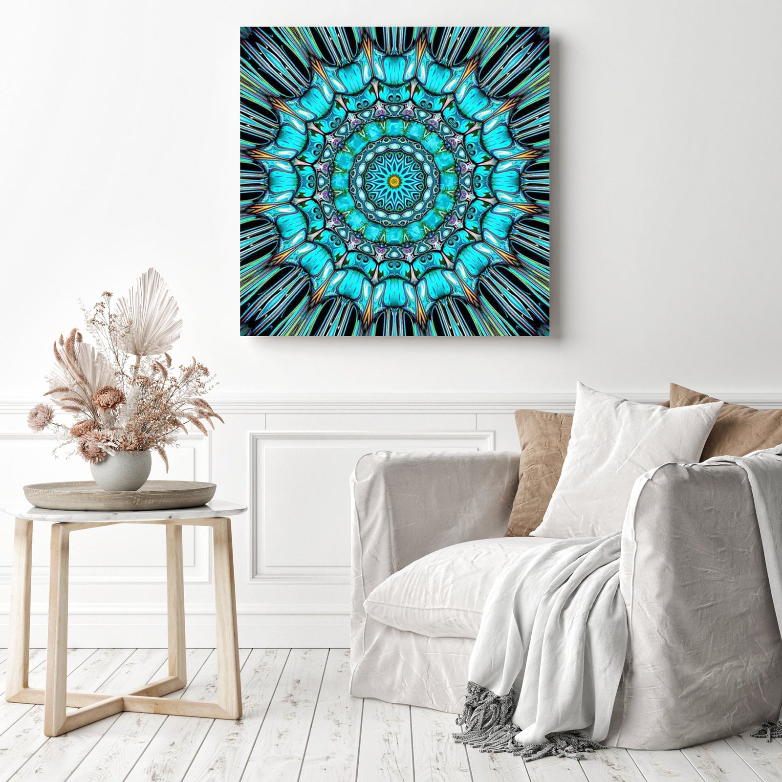 Abstract Mandala | Diamond Painting Displayed as Home Decor