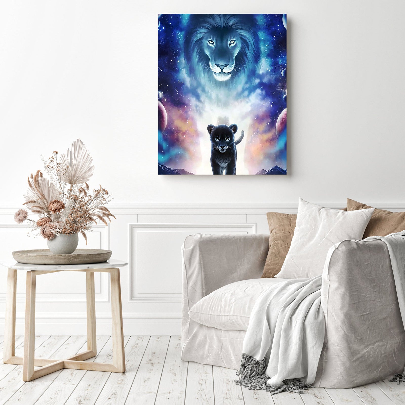 Mirror Of The King Lion | Diamond Painting Displayed as Home Decor