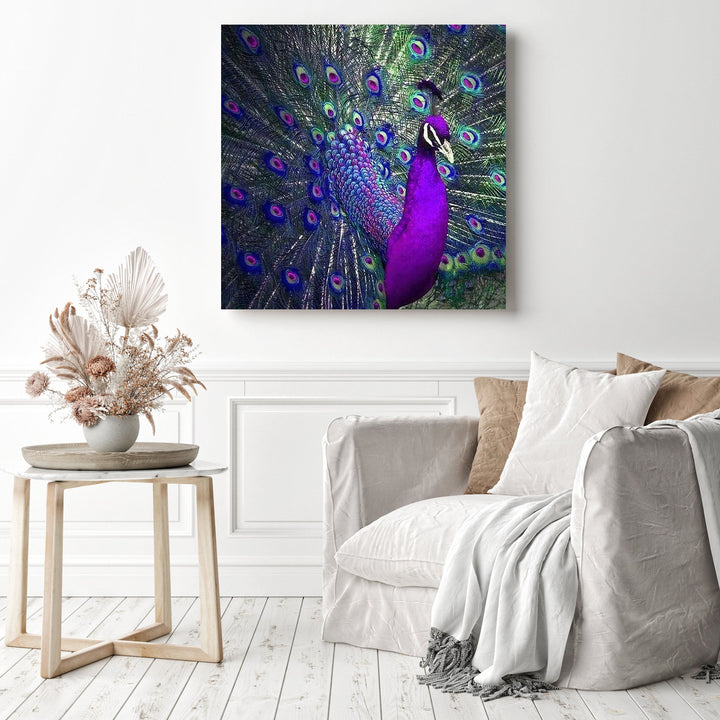 Purple and Blue Oil Painting Styles Peacock | Diamond Painting