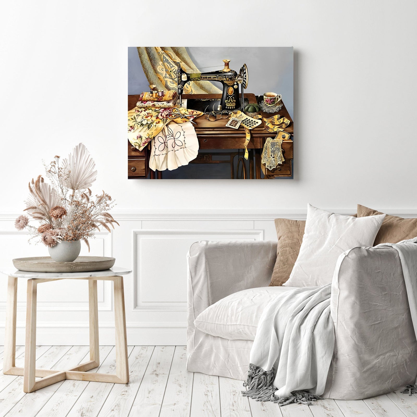 Sewing Machine | Diamond Painting Displayed as Home Decor