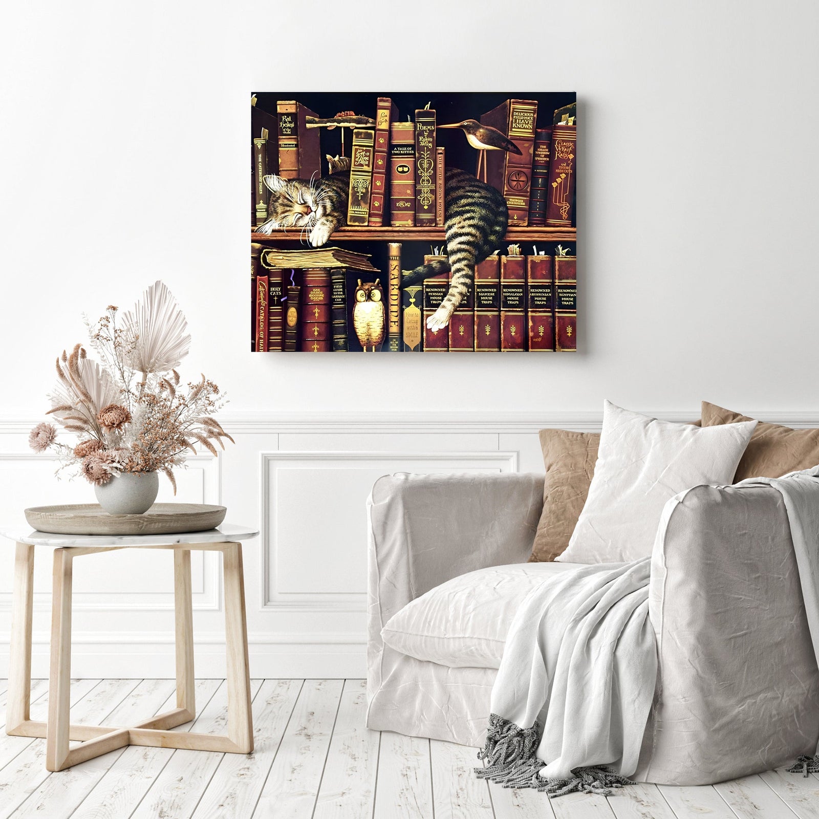 The Cat Sleeping On Shelf | Diamond Painting Displayed as Home Decor