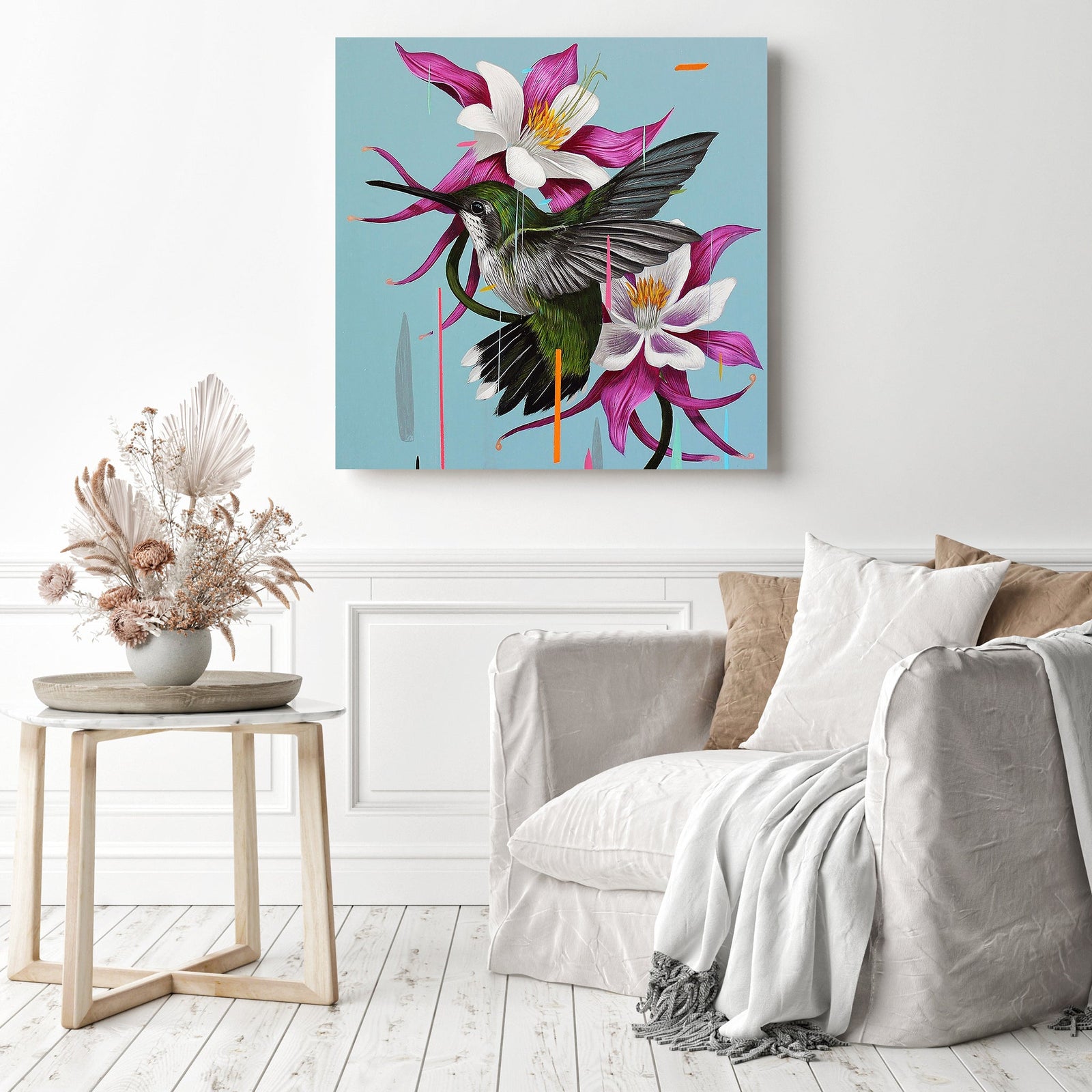 Colibri Bird | Diamond Painting Displayed as Home Decor