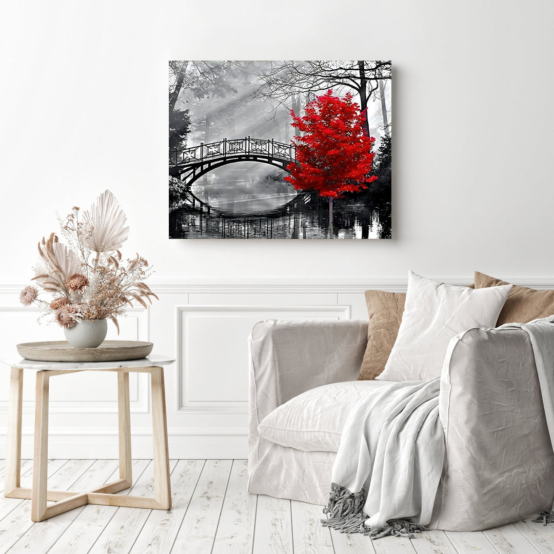 Red Tree Bridge | Diamond Painting