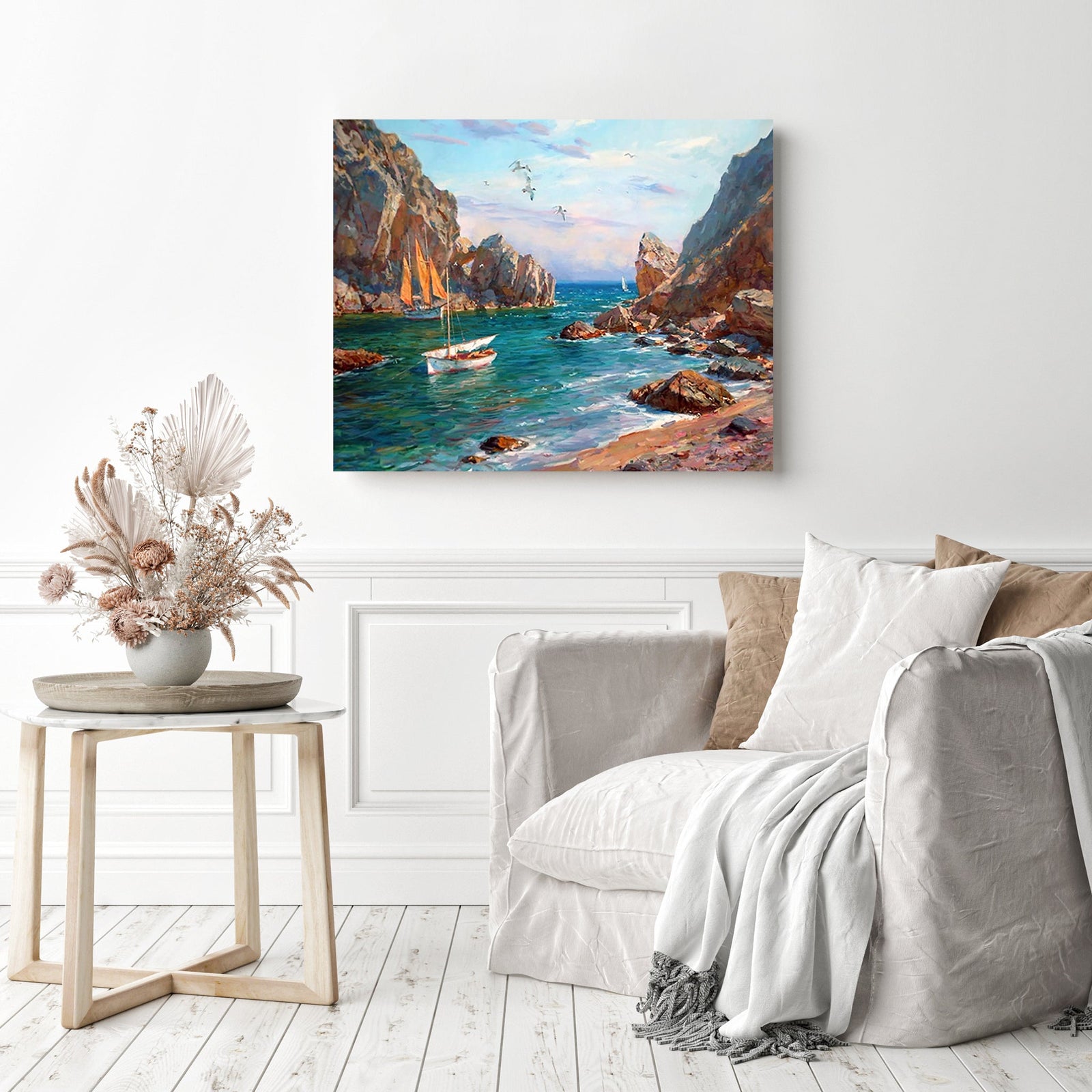 Ocean Breeze Boats | Diamond Painting Displayed as Home Decor