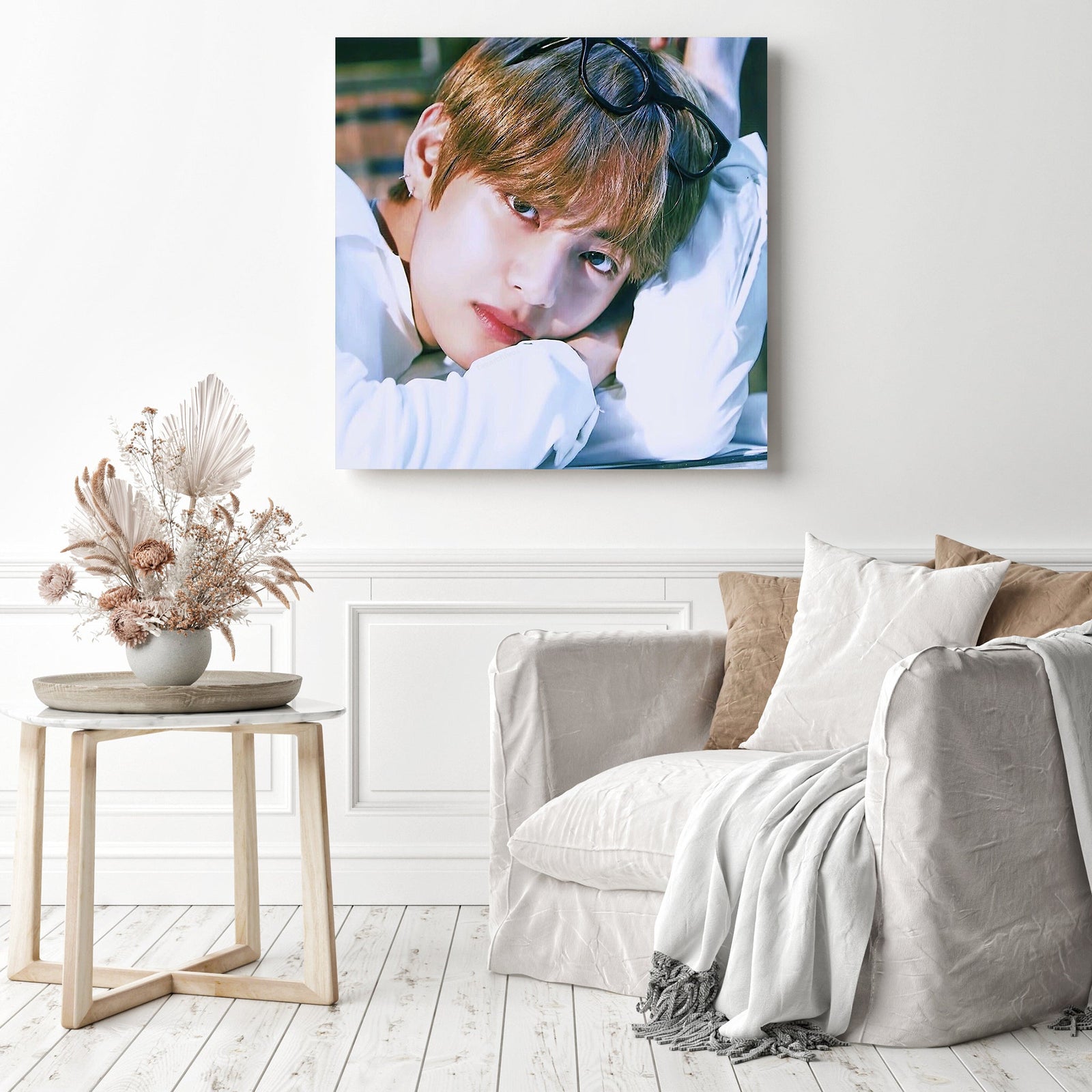 BTS V Taehyung | Diamond Painting Displayed as Home Decor