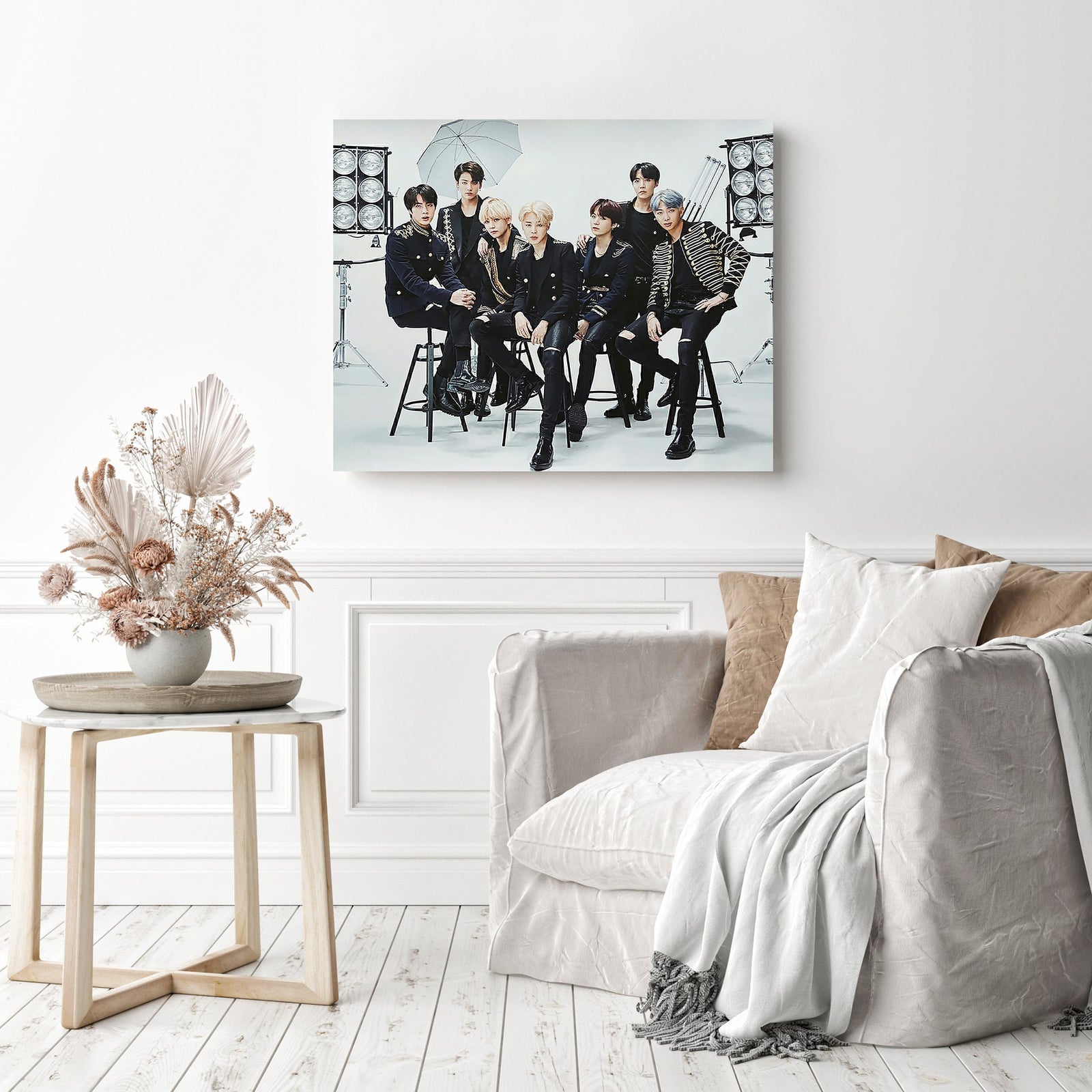 BTS Studio Shoot | Diamond Painting Displayed as Home Decor