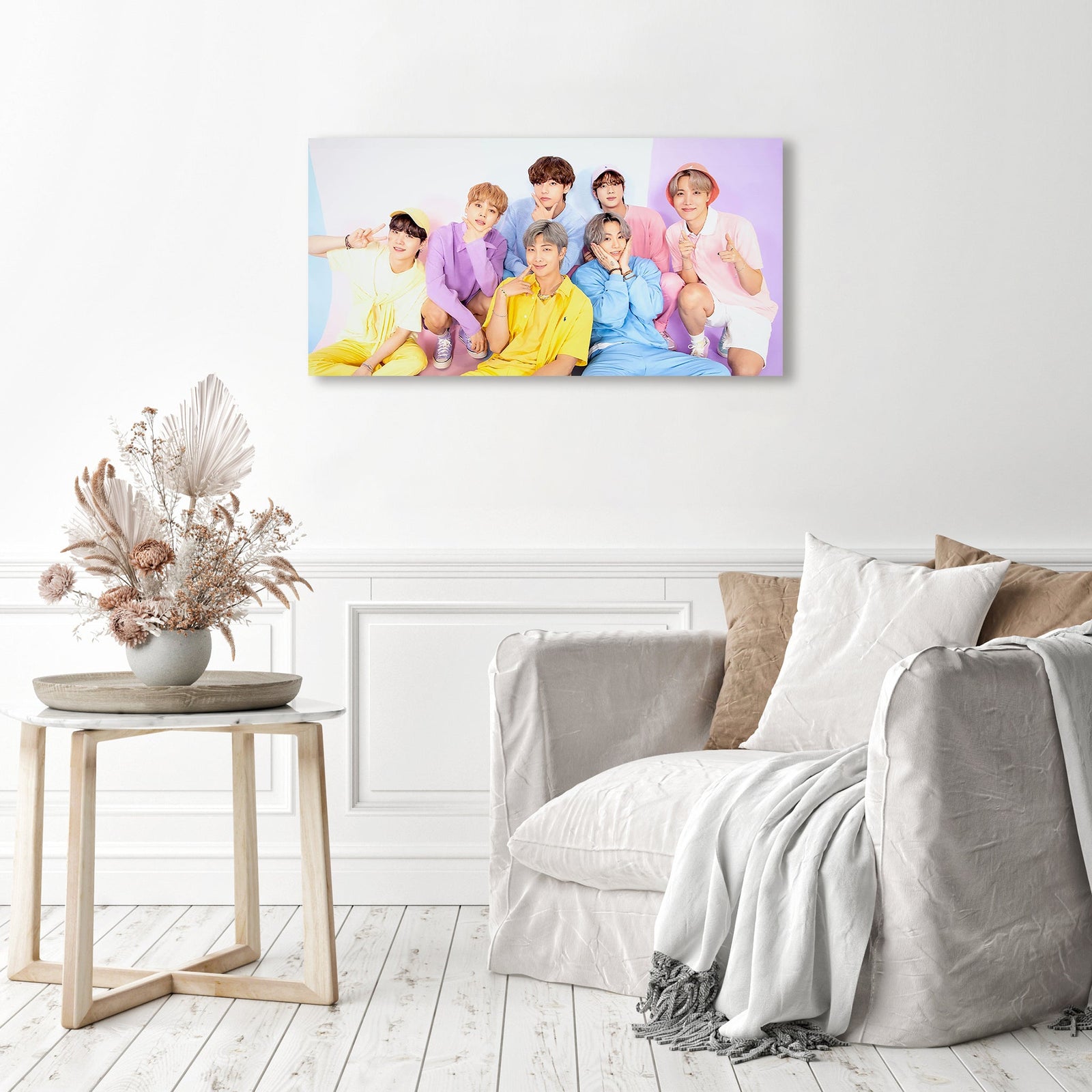 BTS Pastel Color | Diamond Painting Displayed as Home Decor