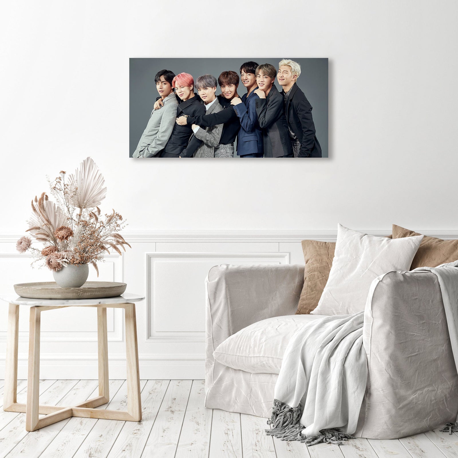 BTS Group Forever | Diamond Painting Displayed as Home Decor